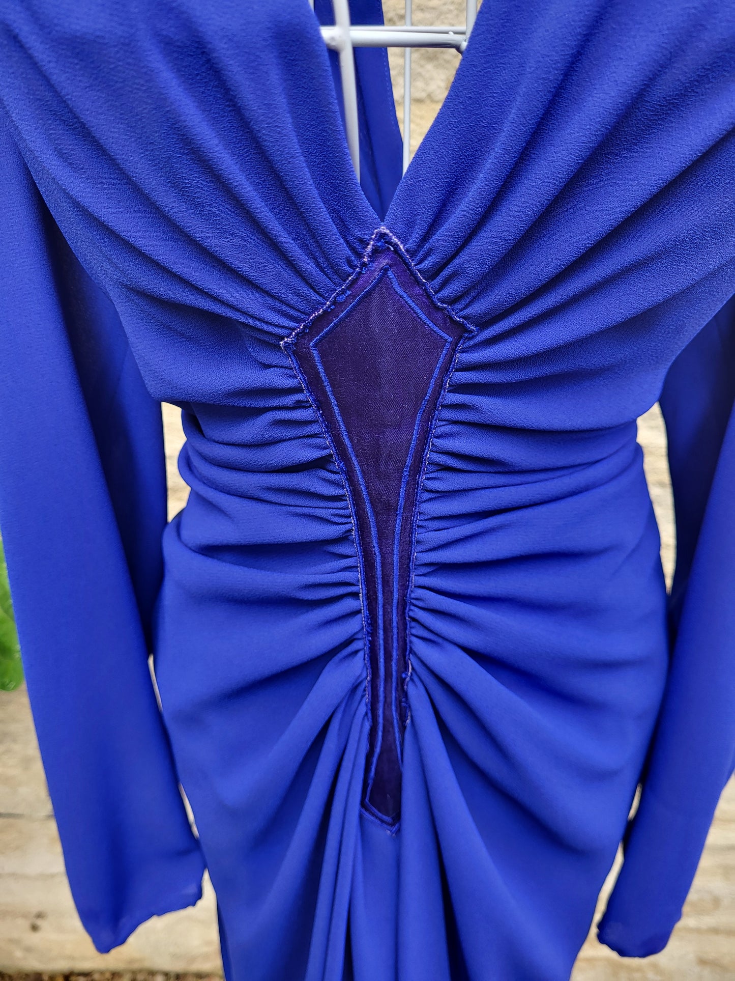 Vintage Frank Usher Cobalt Blue Ruched Dress