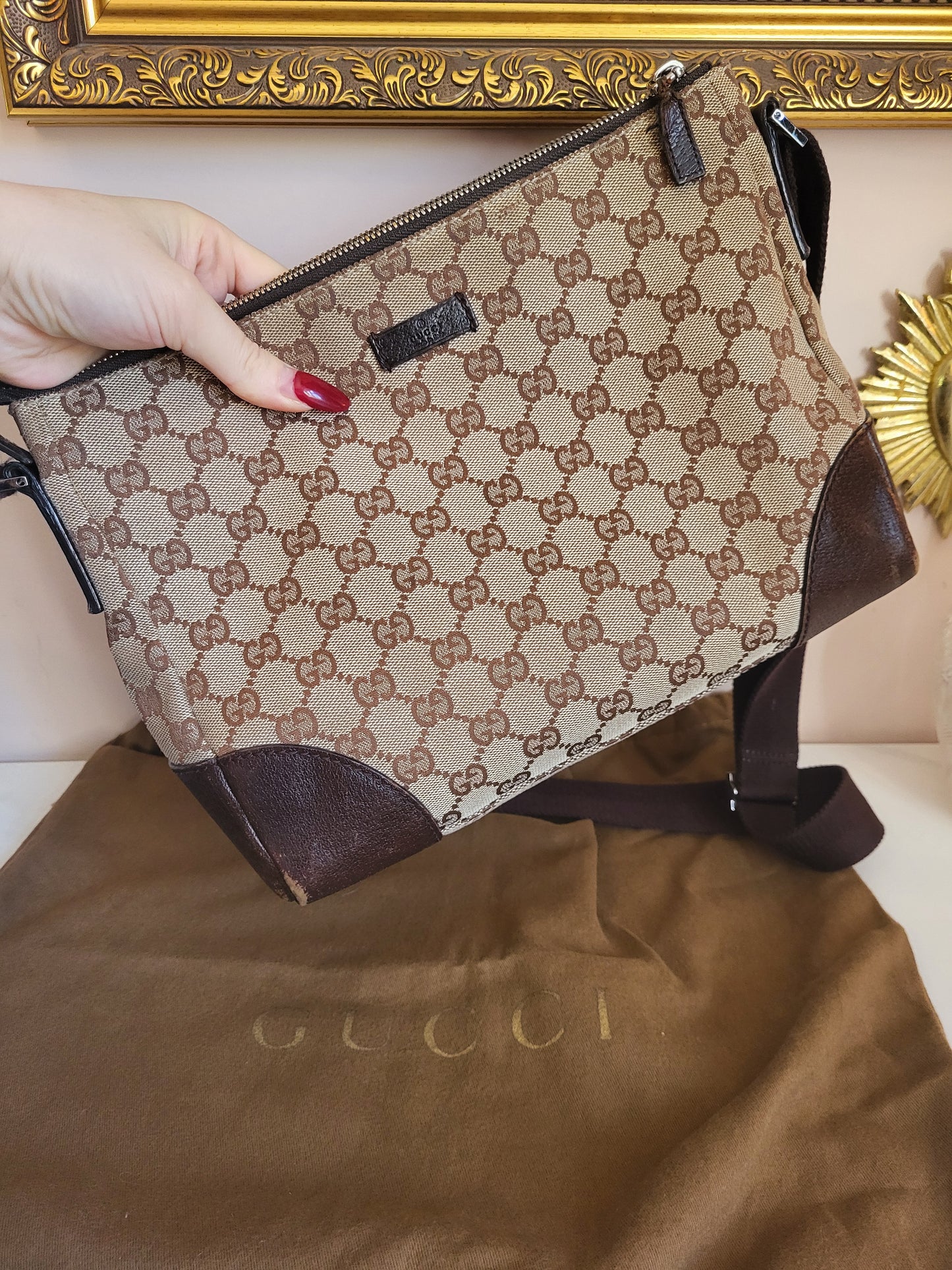 Vintage Gucci GG Monogram Shoulder Bag