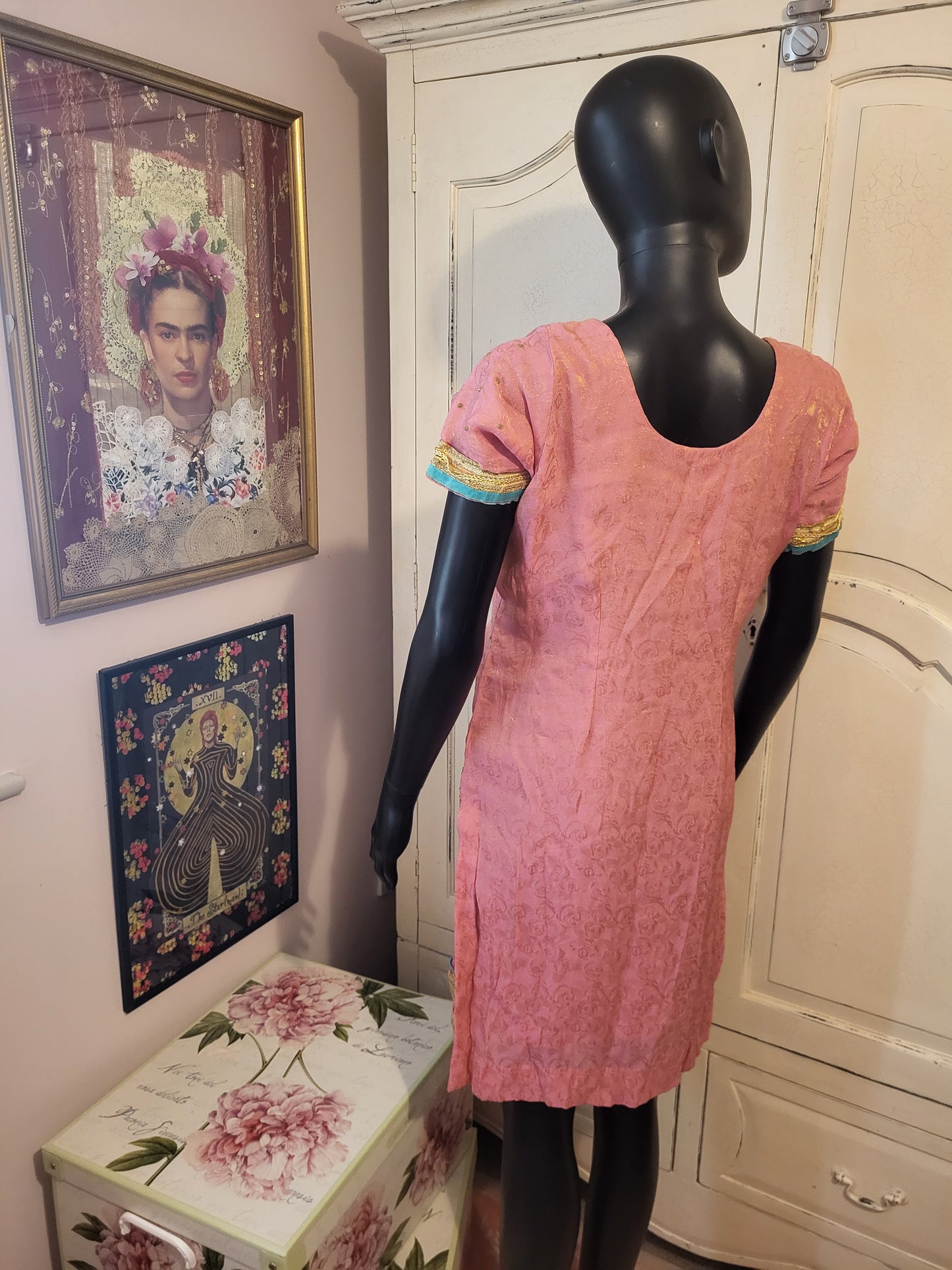 Pink Vintage Indian Shift Dress