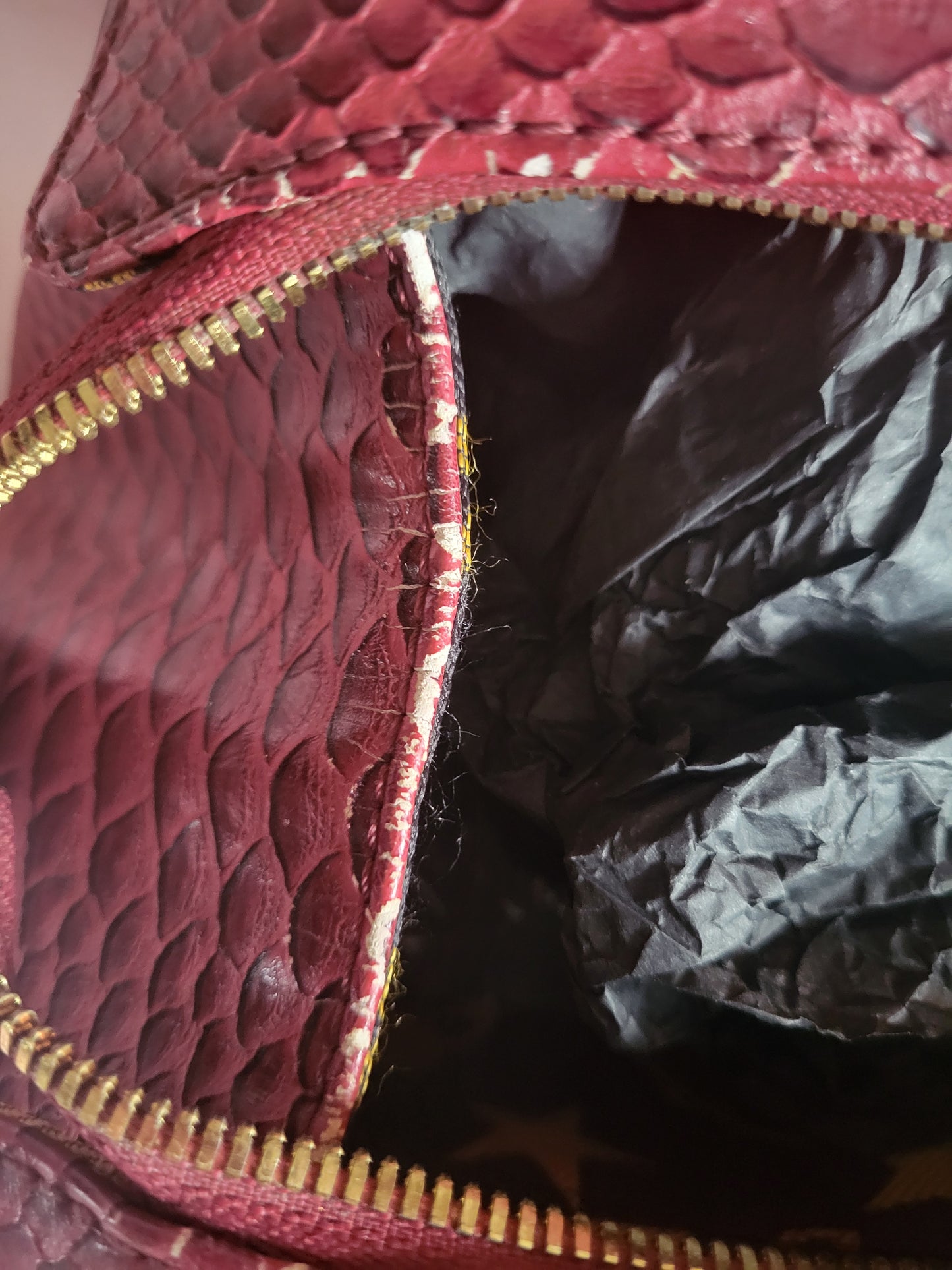 Vivienne Westwood Red Embossed Leather Tote Bag