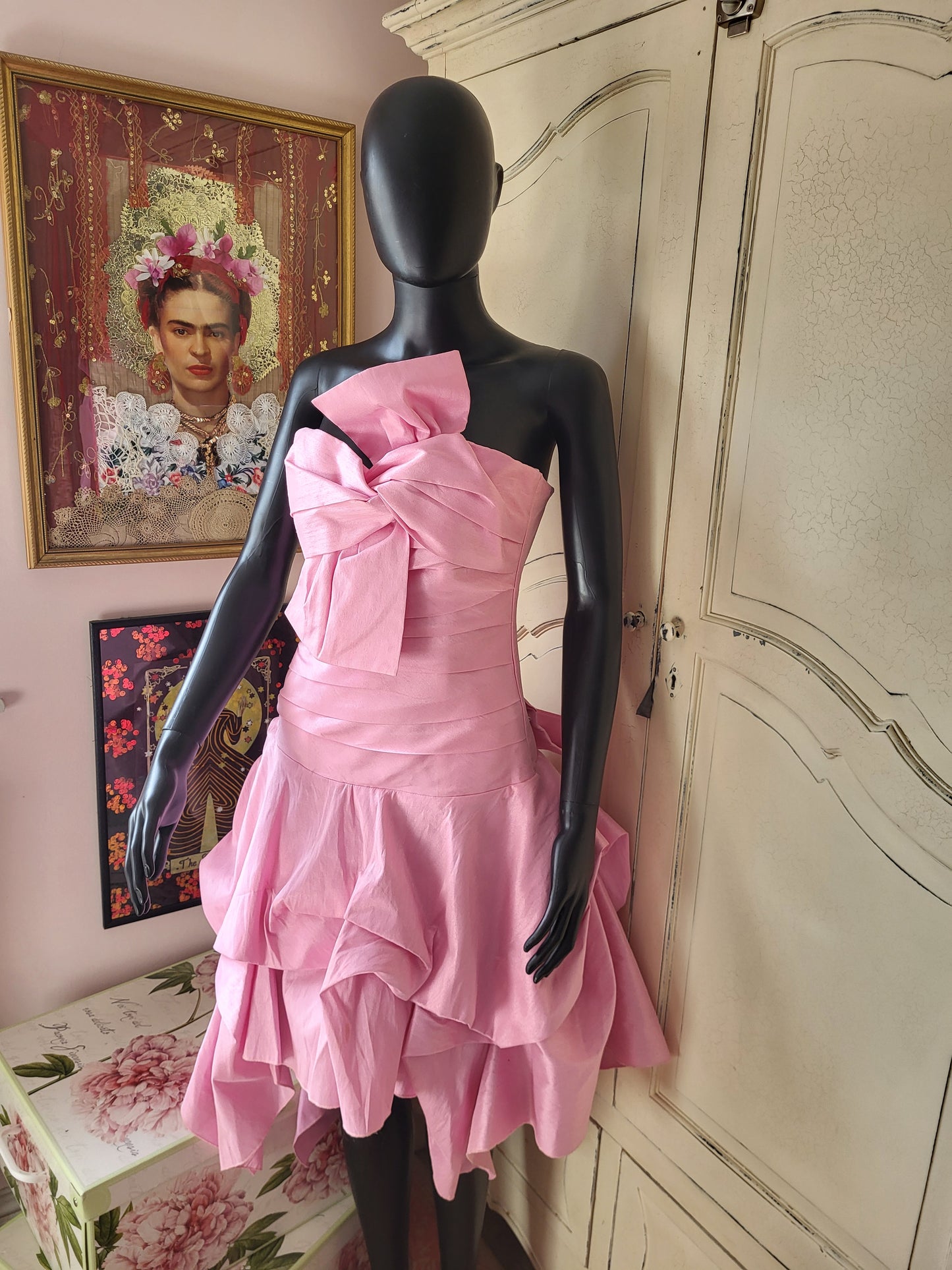 Pink Silk Taffeta Corset Dress