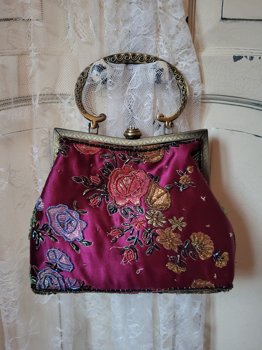 Vintage Beaded Silk Bag