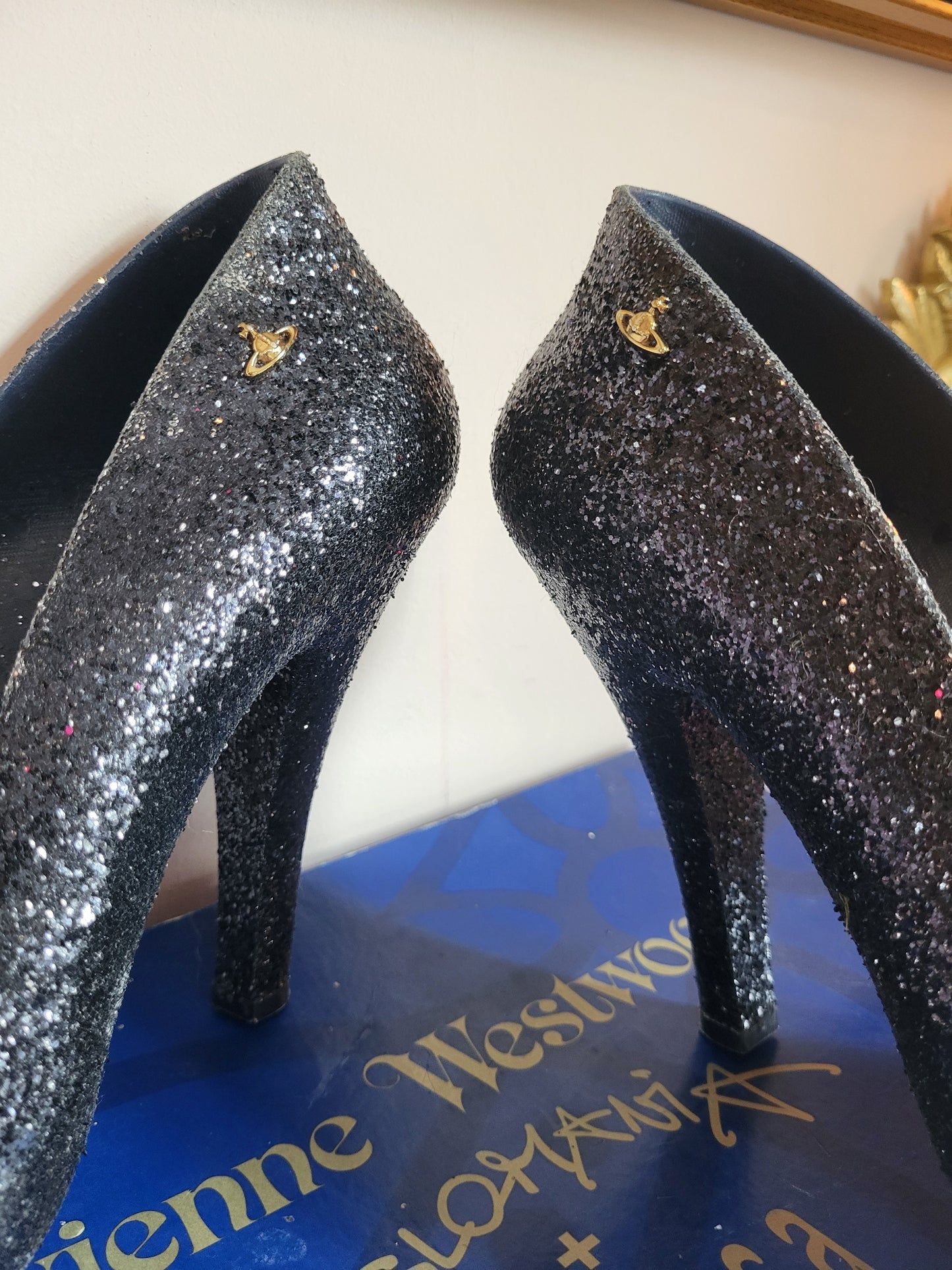 Vivienne Westwood Anglomania x Melissa Black Glitter Heels