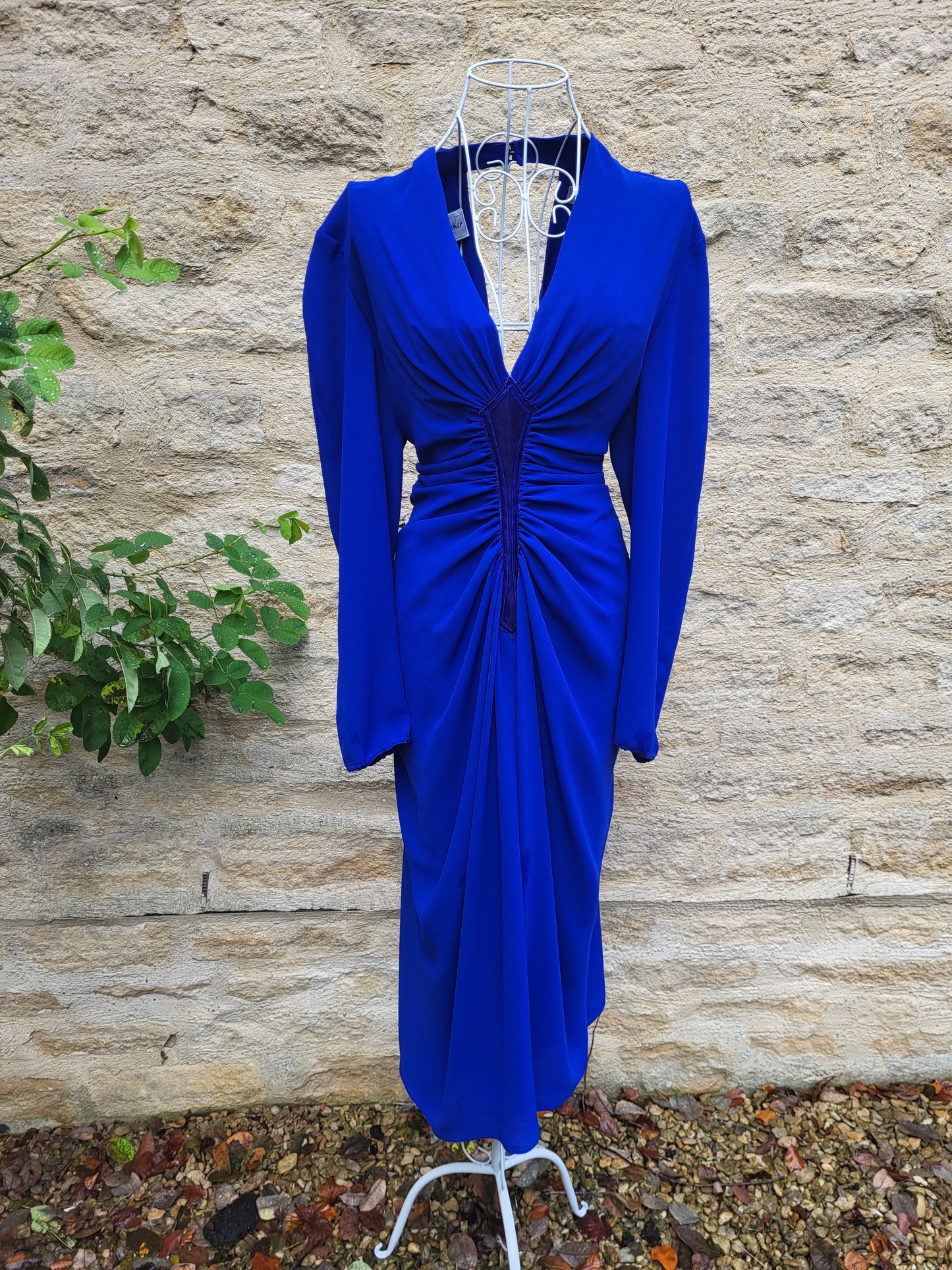 Vintage Frank Usher Cobalt Blue Ruched Dress