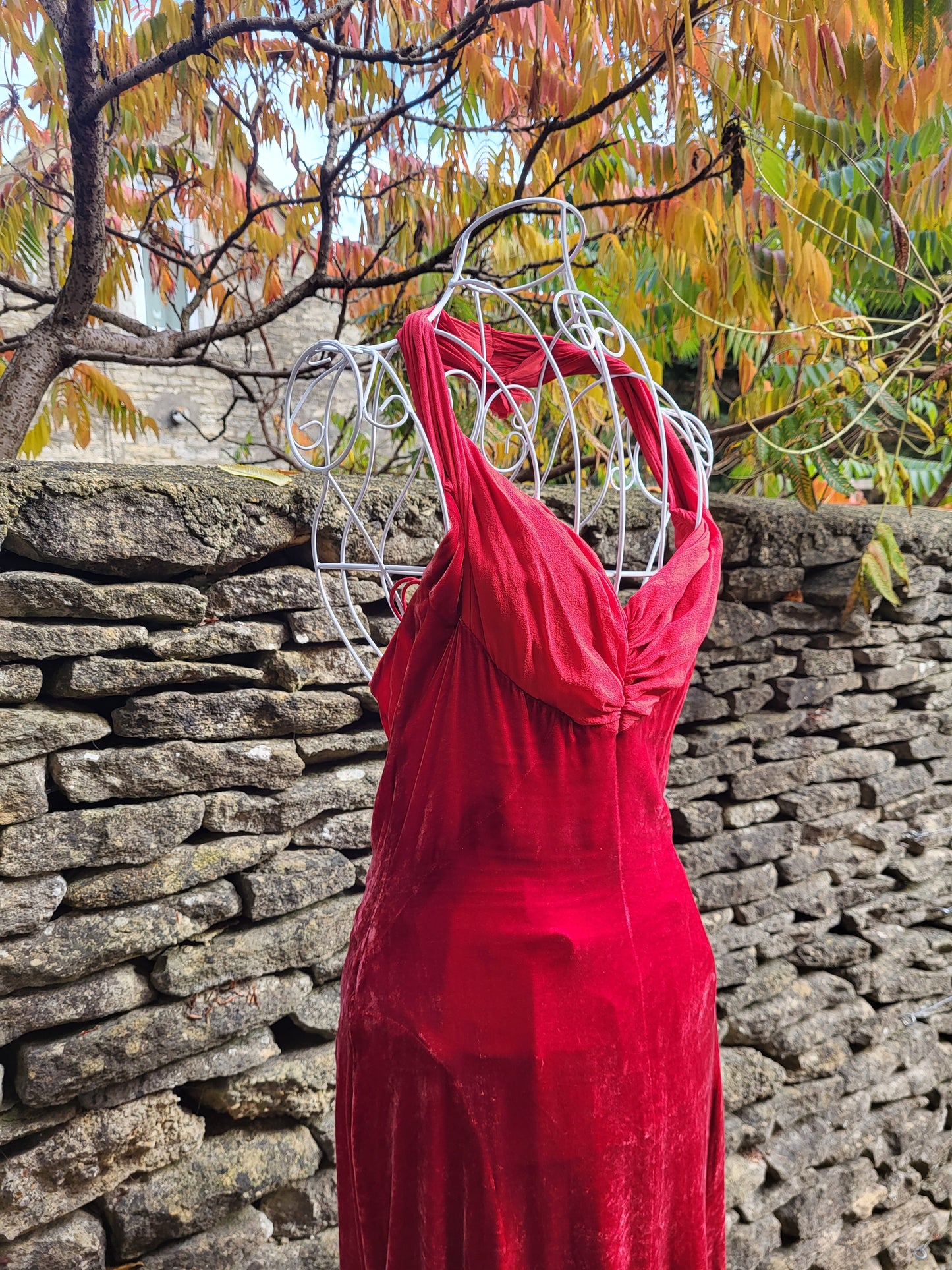 Amanda Wakeley Crimson Silk-Blend Halterneck Dress