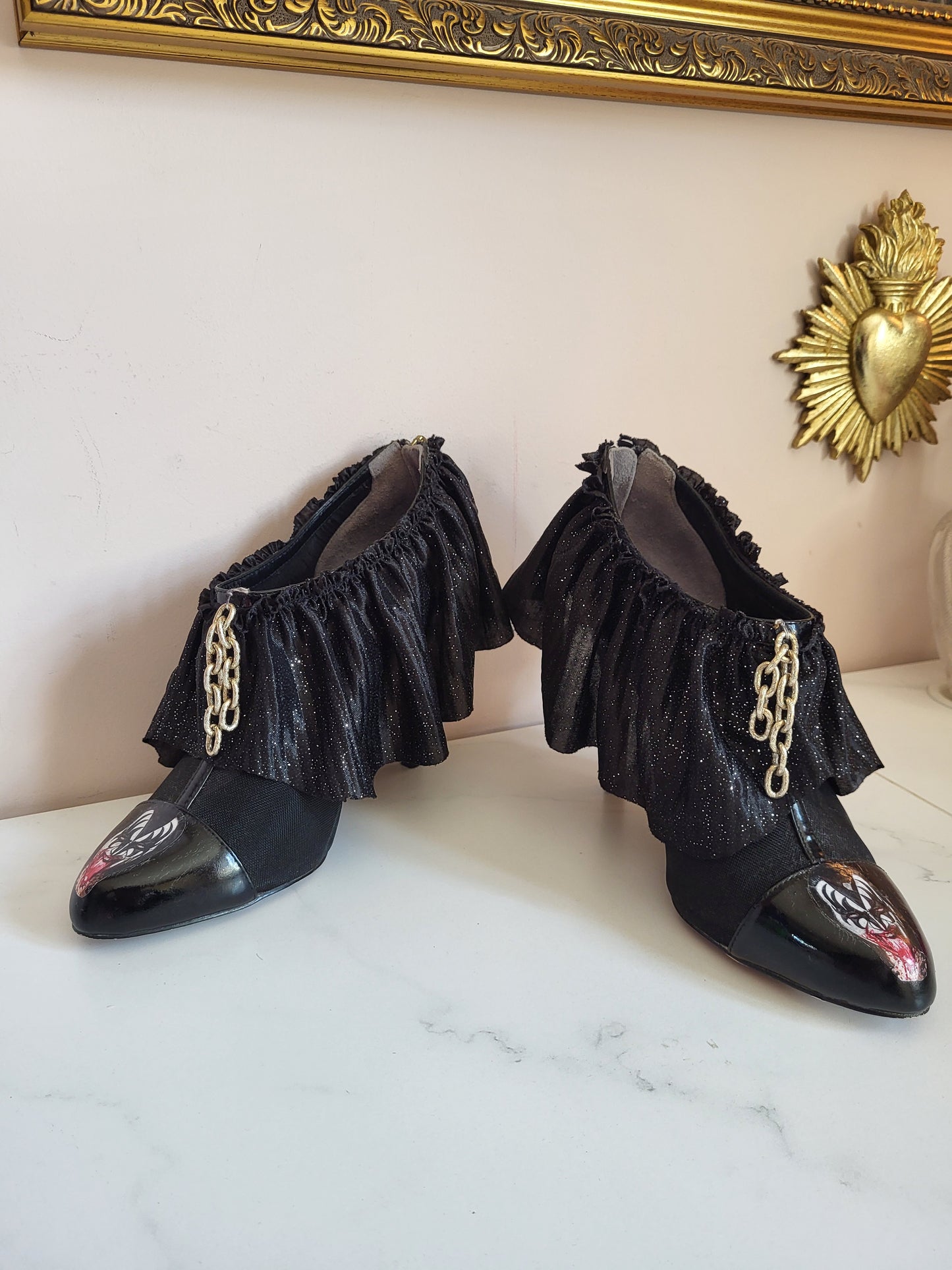 Hand-Customised One-of-a-kind KISS Rock Couture Boots