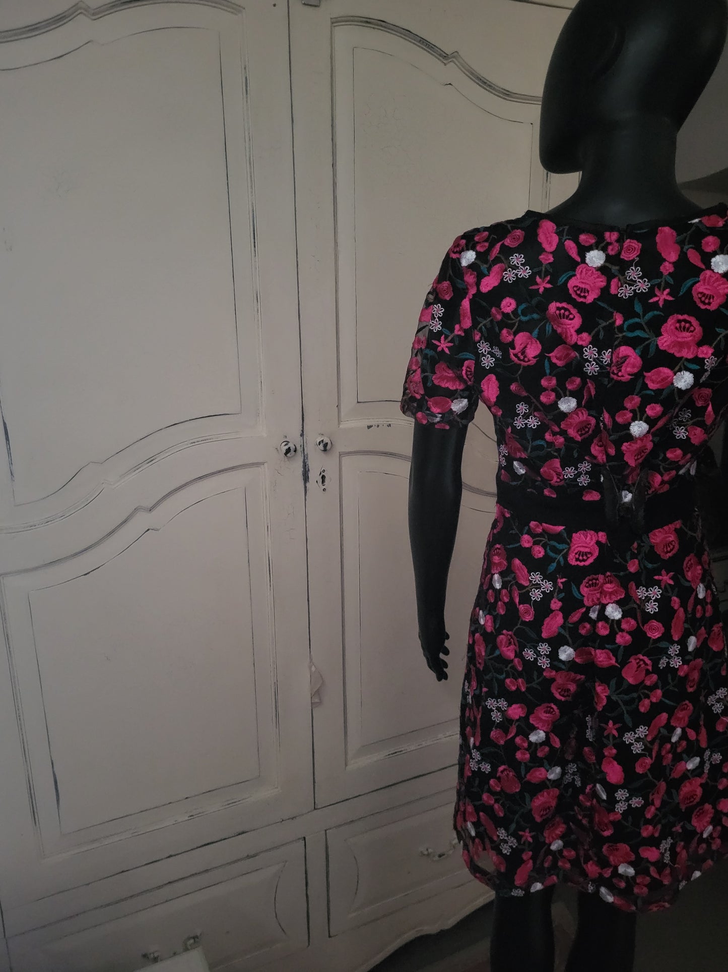 Girls on Film Fuchsia Floral Embroidered Dress