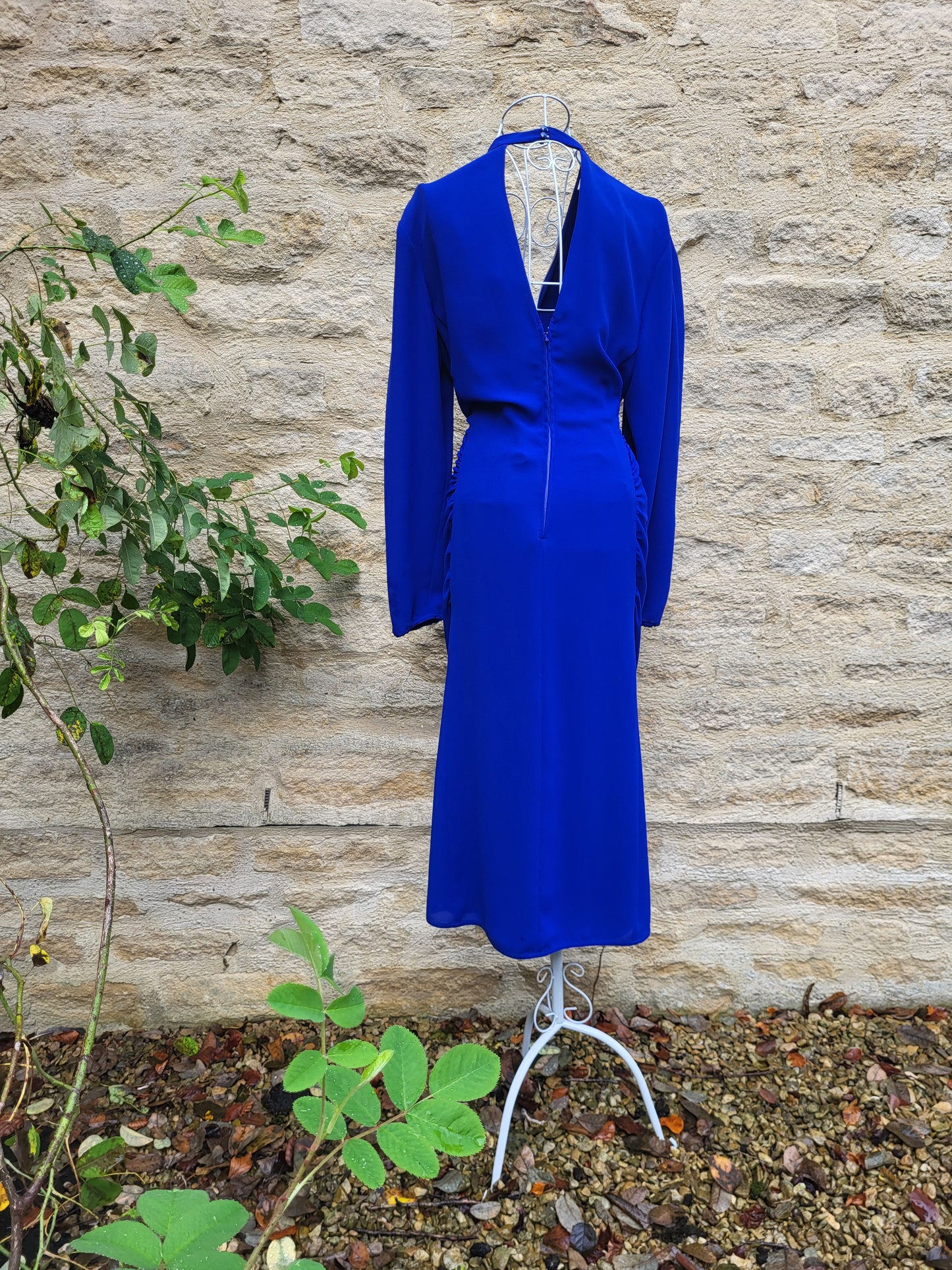 Vintage Frank Usher Cobalt Blue Ruched Dress