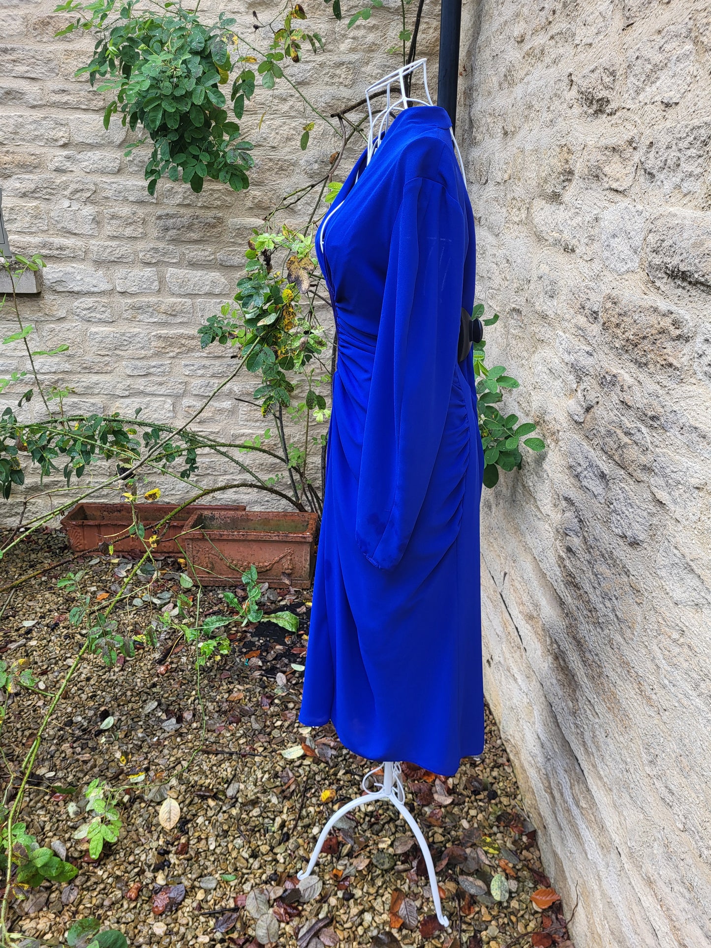 Vintage Frank Usher Cobalt Blue Ruched Dress