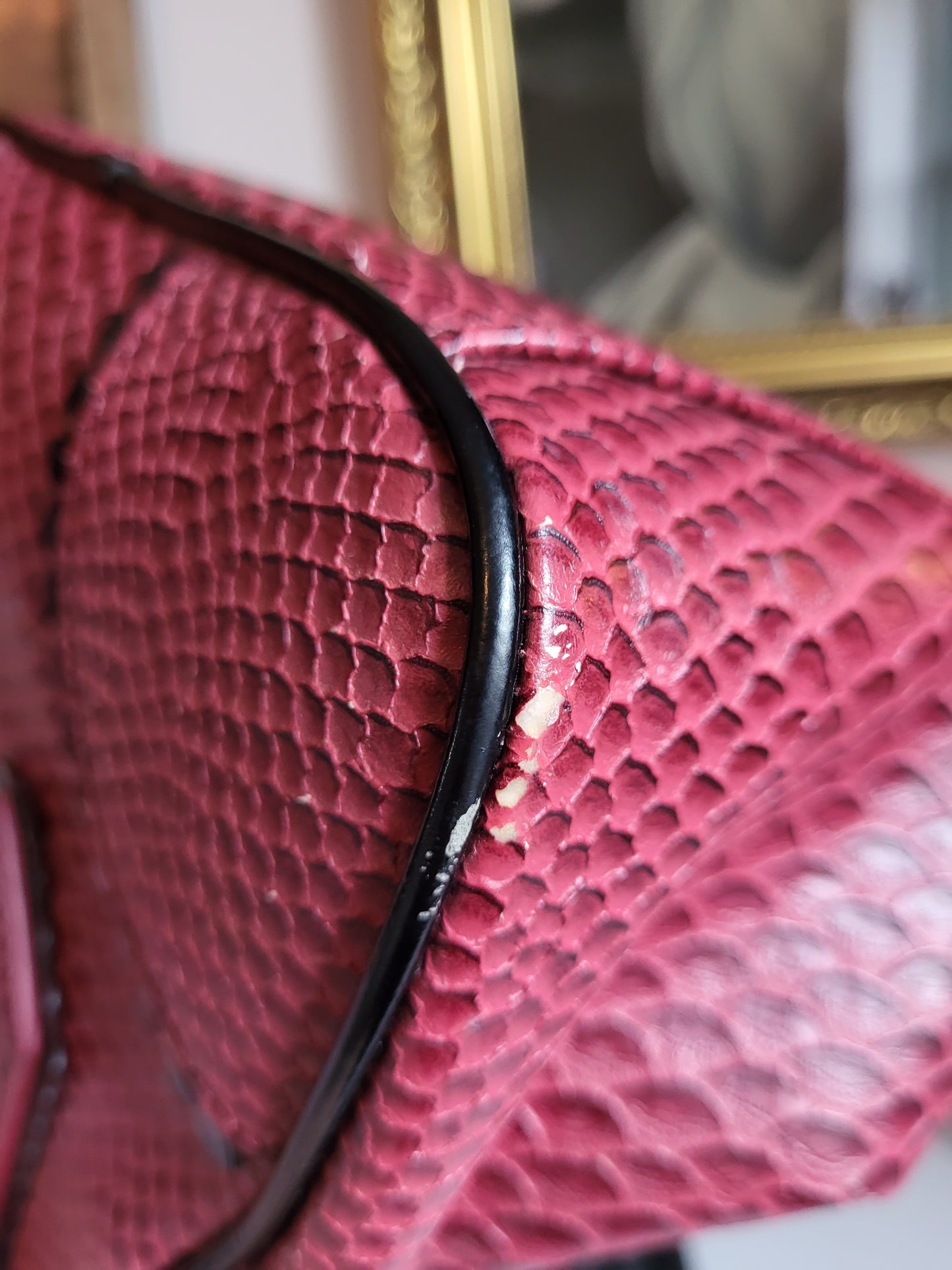 Vivienne Westwood Red Embossed Leather Tote Bag
