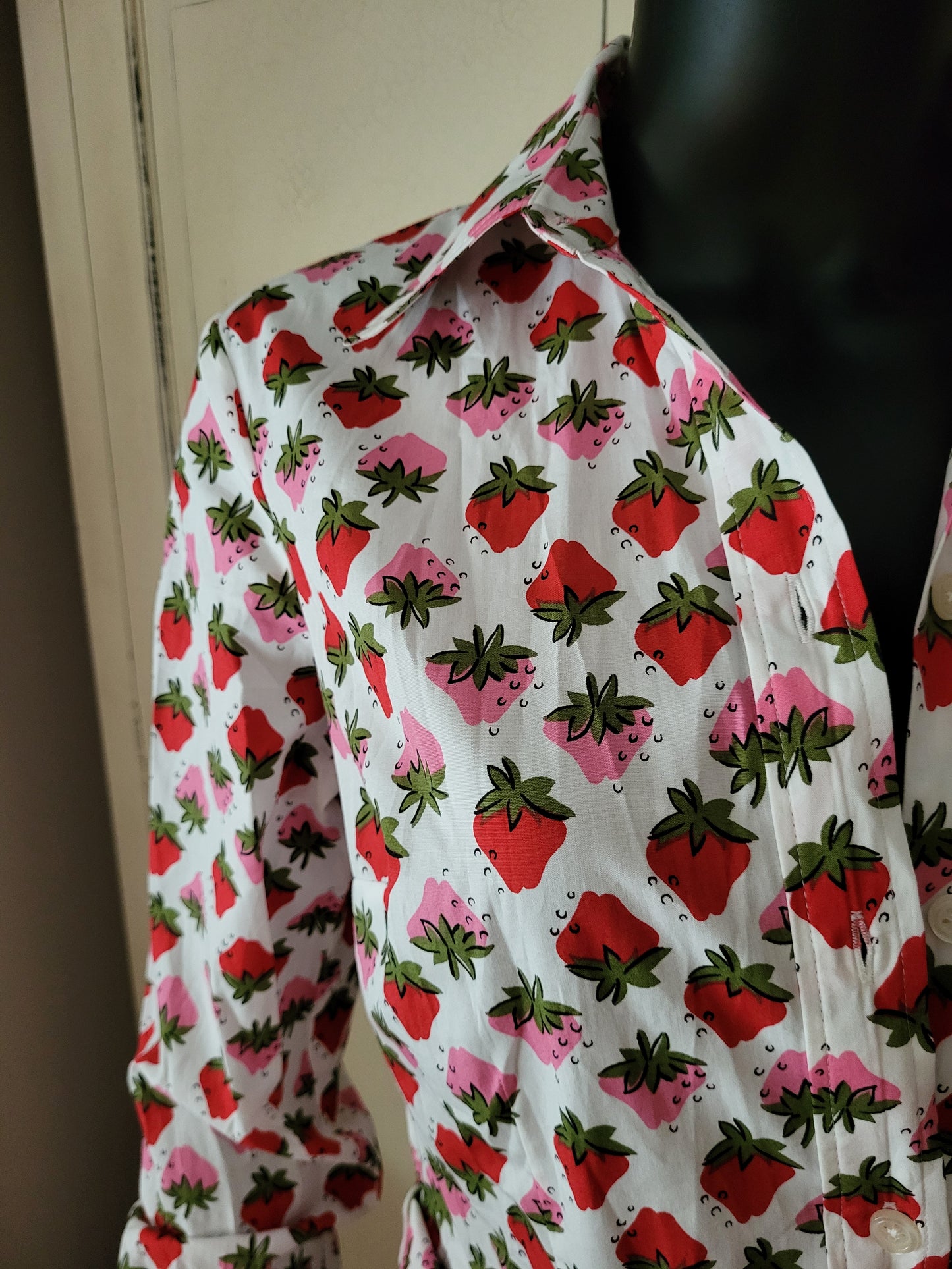 Boden Strawberry Print Shirt Dress