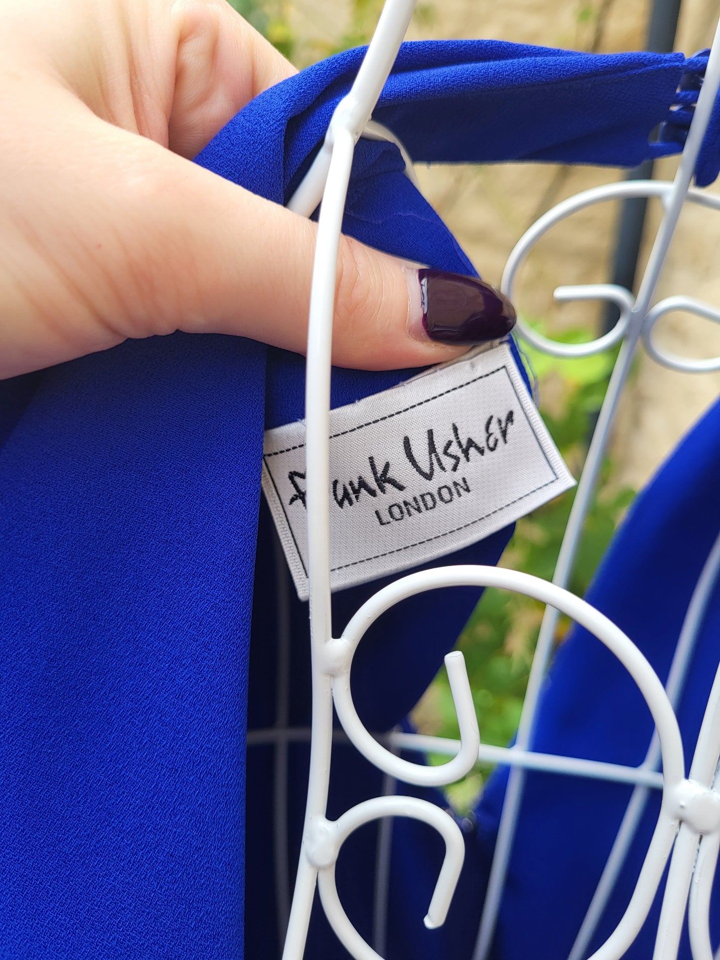 Vintage Frank Usher Cobalt Blue Ruched Dress