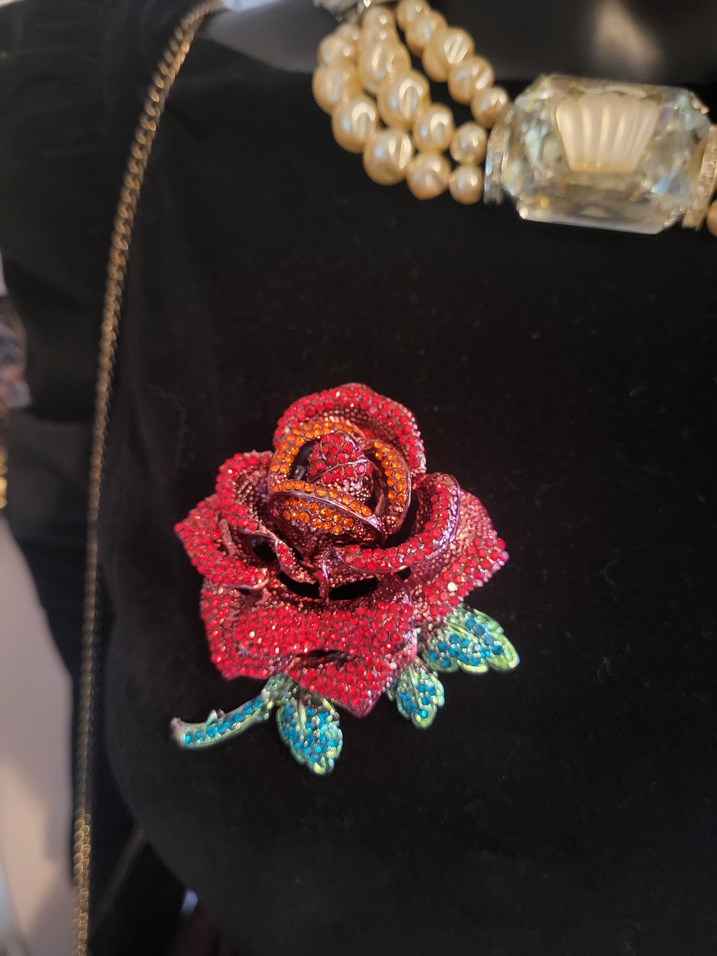 Crimson Rose Brooch