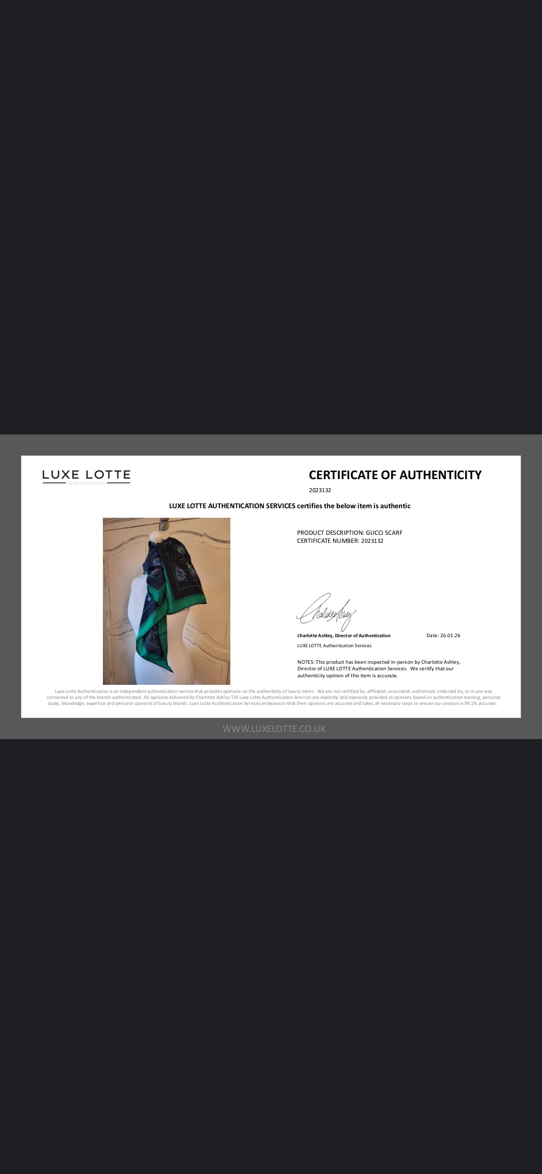 Gucci Vintage Silk Carré Scarf