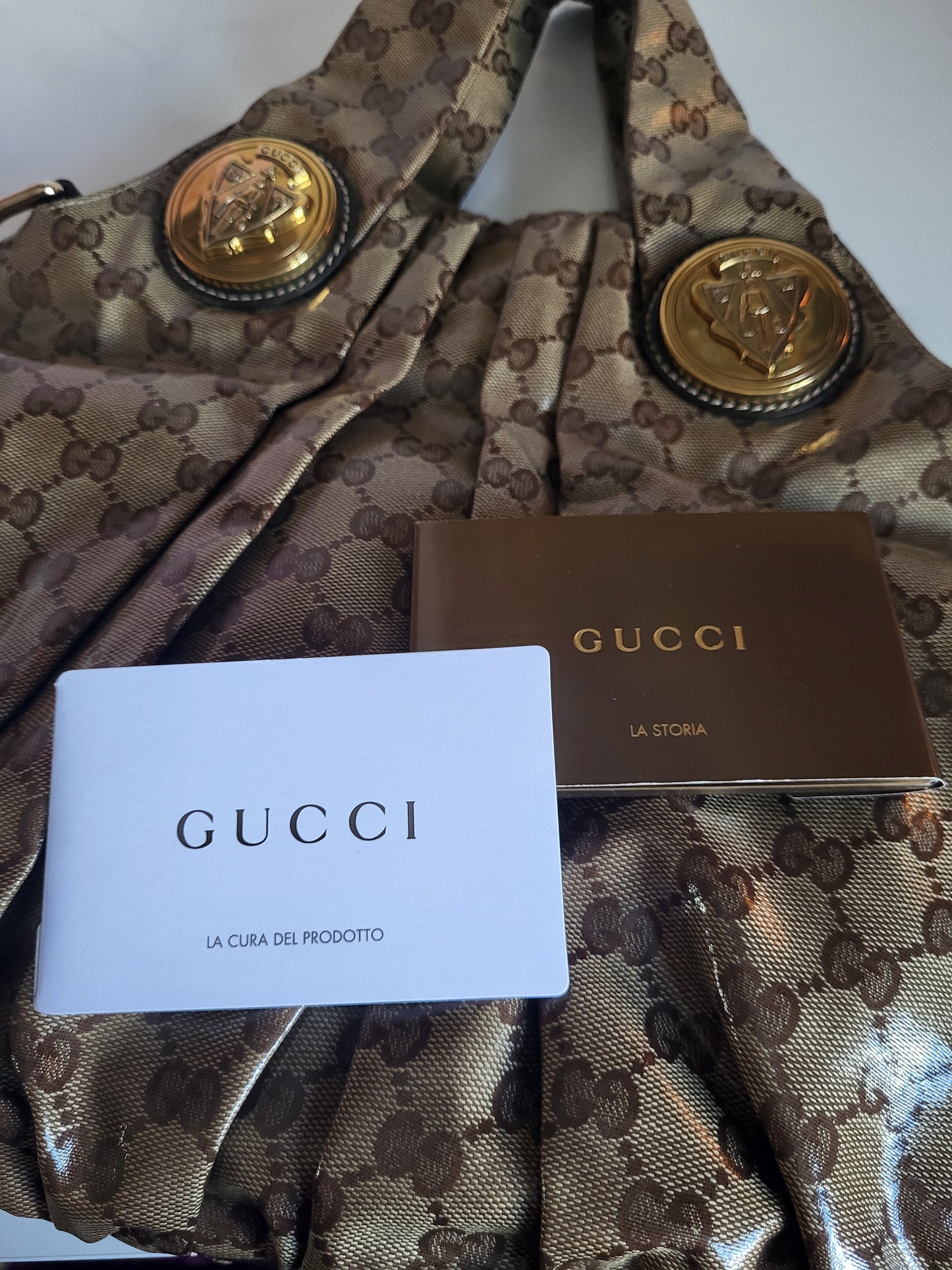 Gucci Hysteria Crystal Canvas and Leather Hobo Bag
