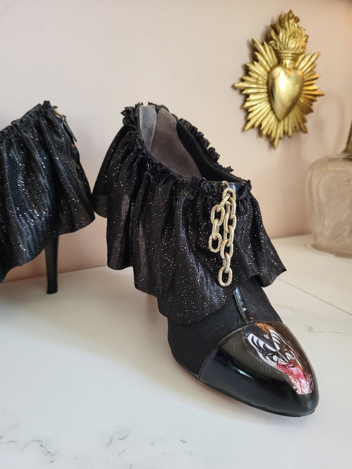 Hand-Customised One-of-a-kind KISS Rock Couture Boots