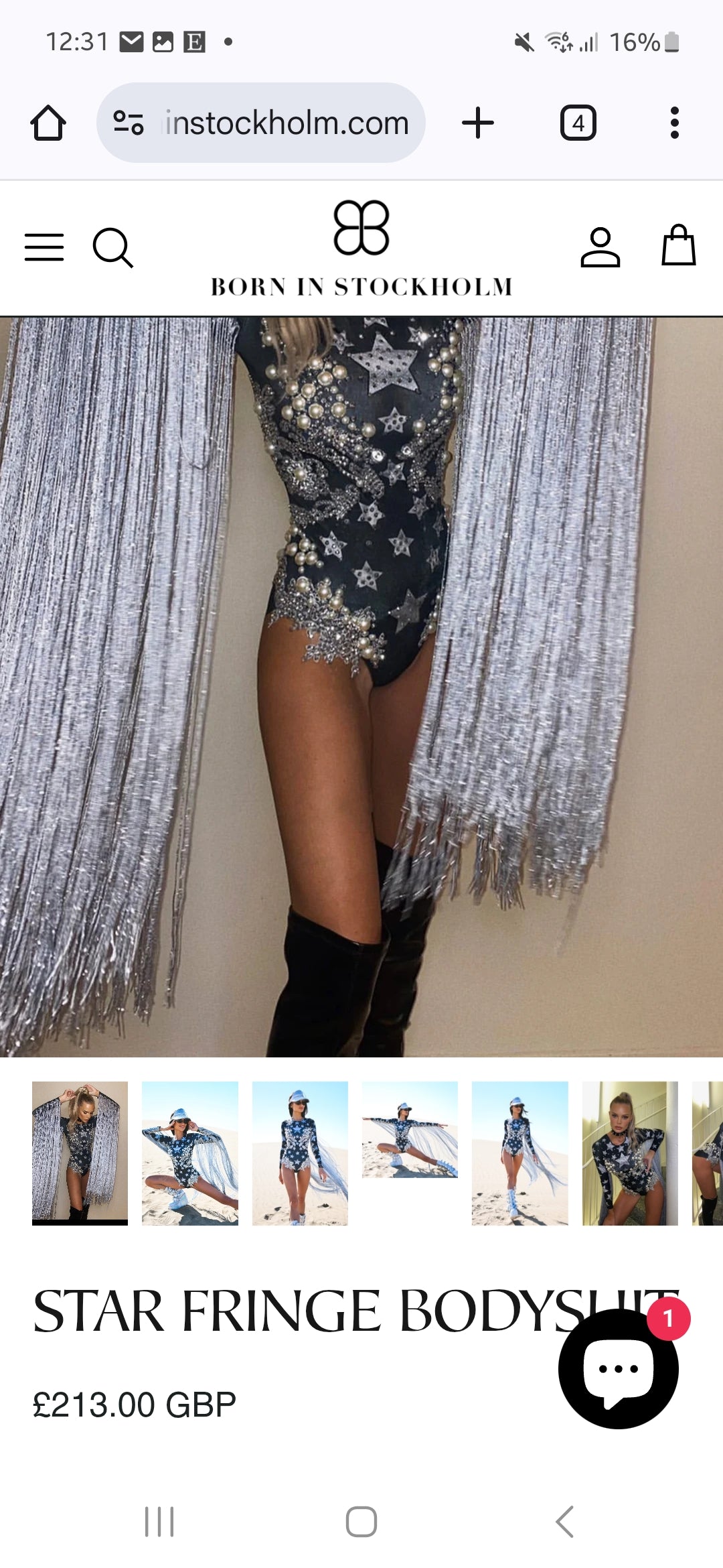 Born in Stockholm Star Fringe Bodysuit