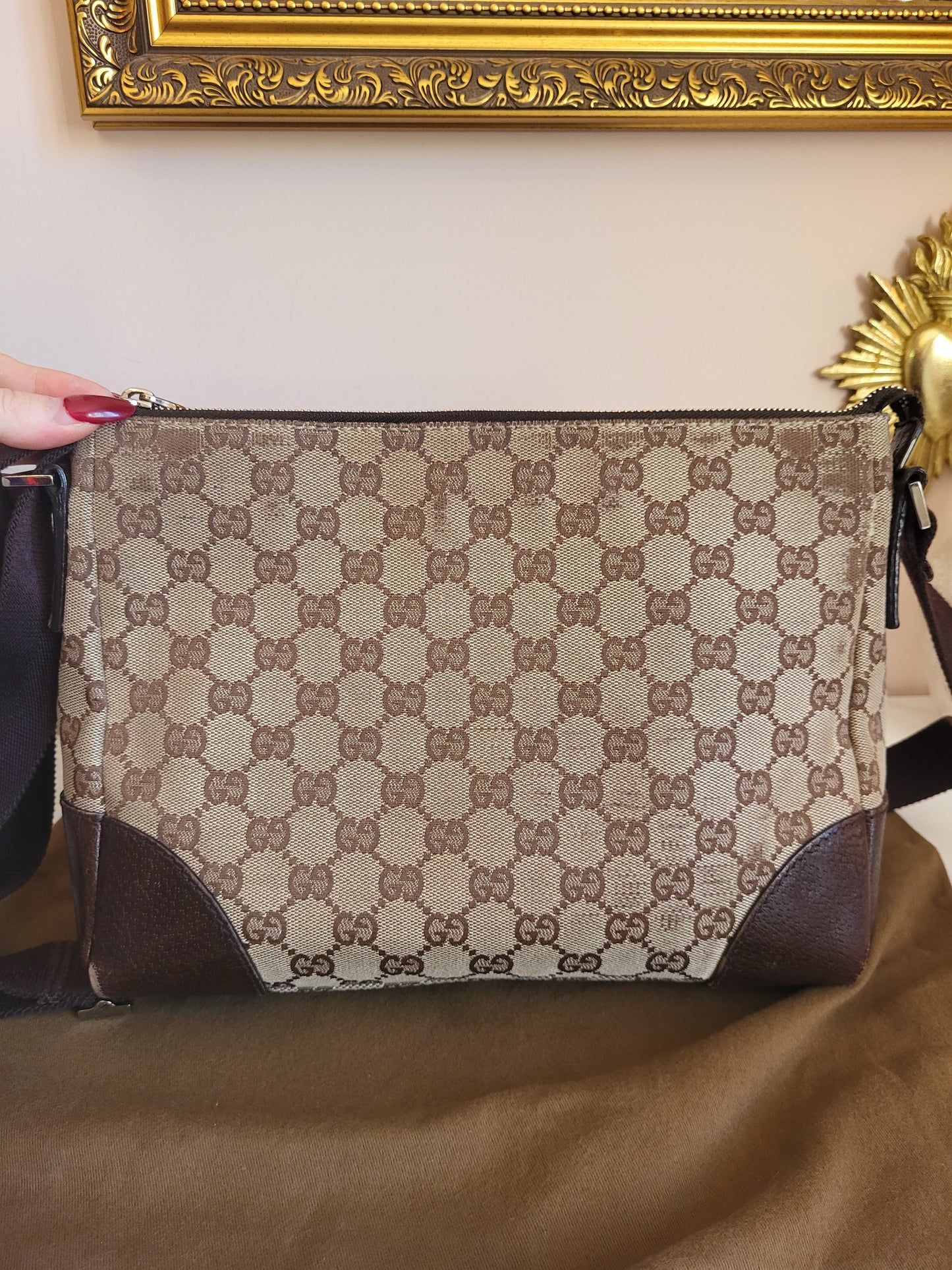 Vintage Gucci GG Monogram Shoulder Bag