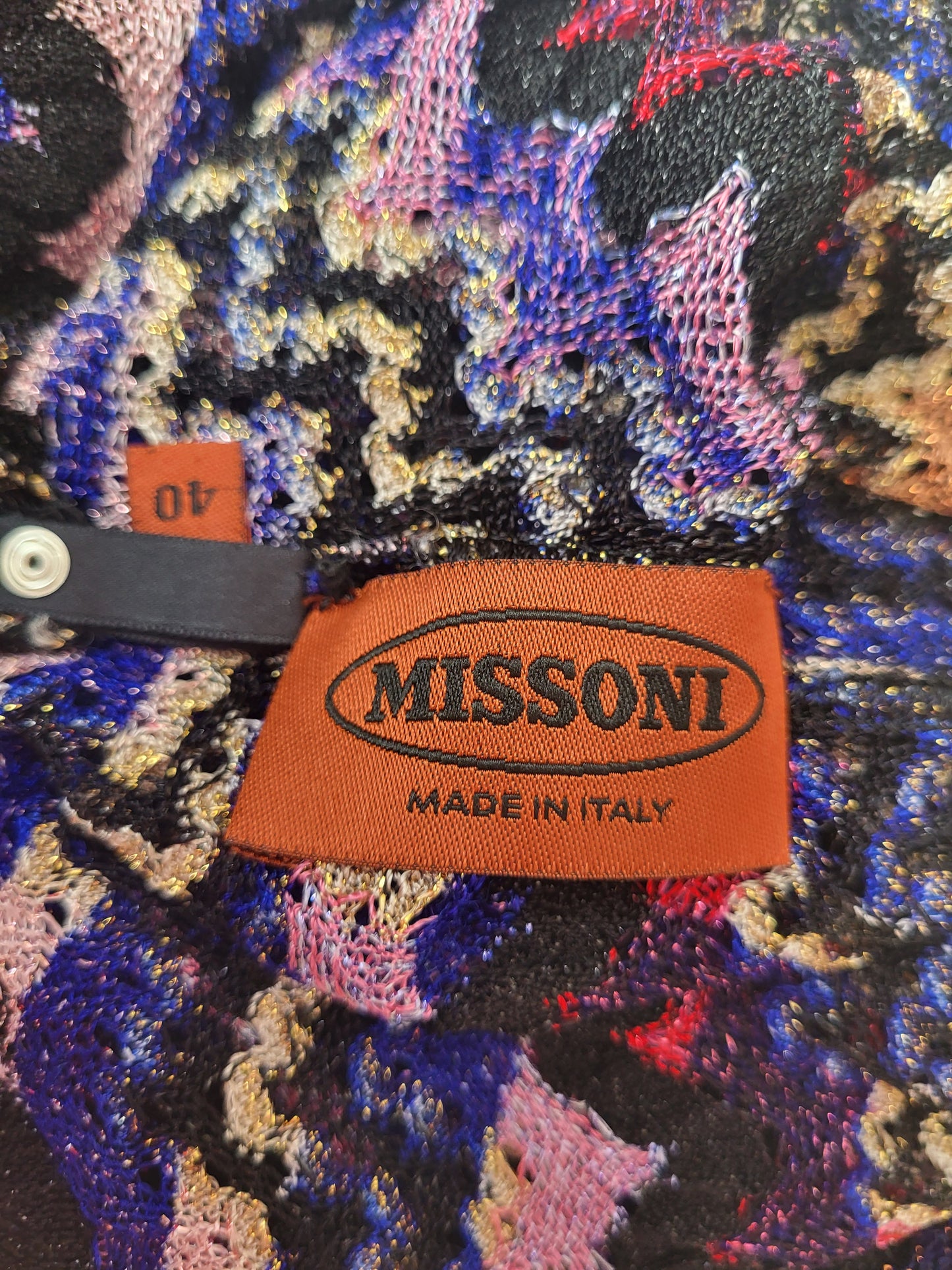 Vintage Missoni Metallic Zigzag Knit Dress