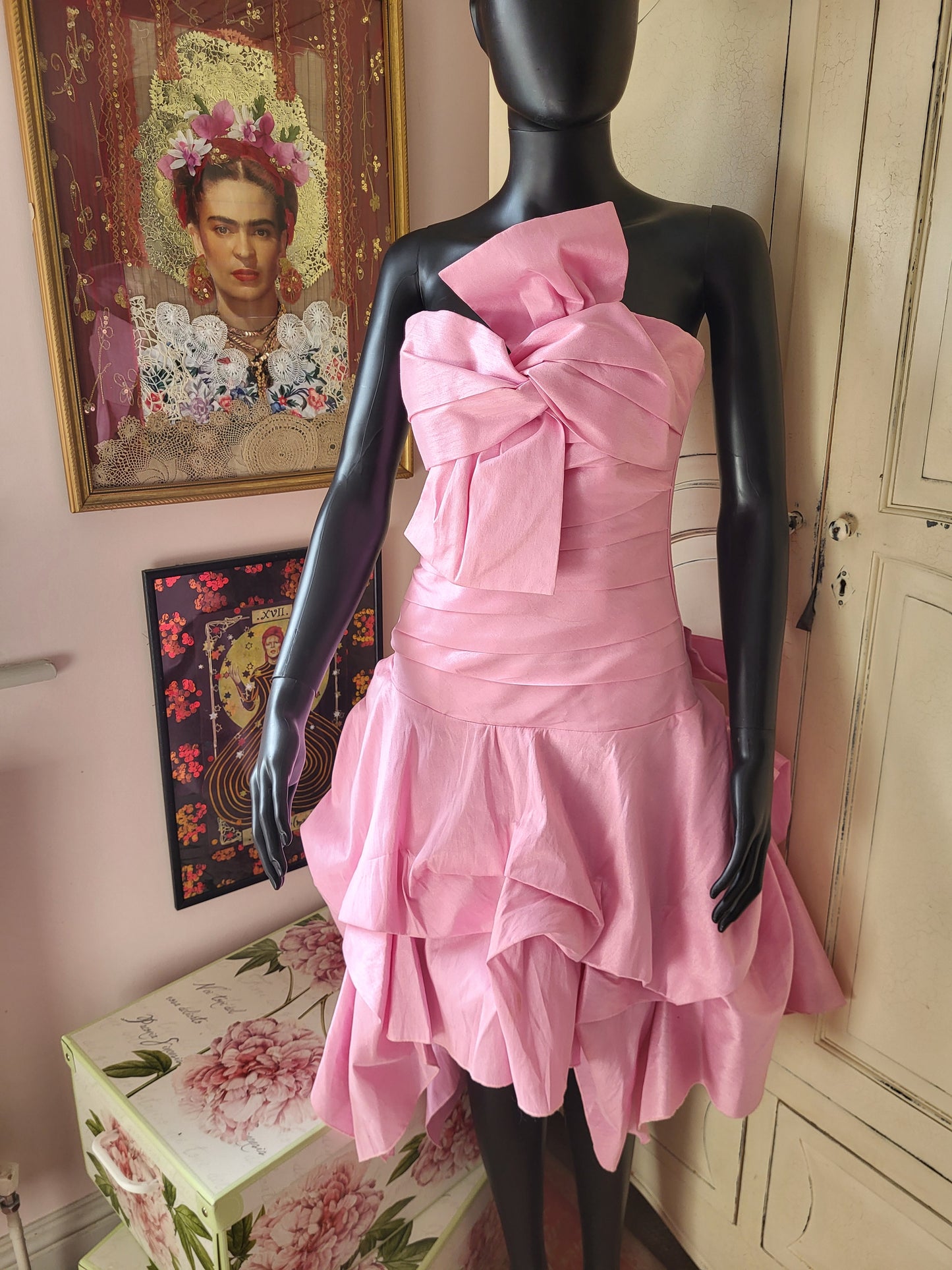 Pink Silk Taffeta Corset Dress