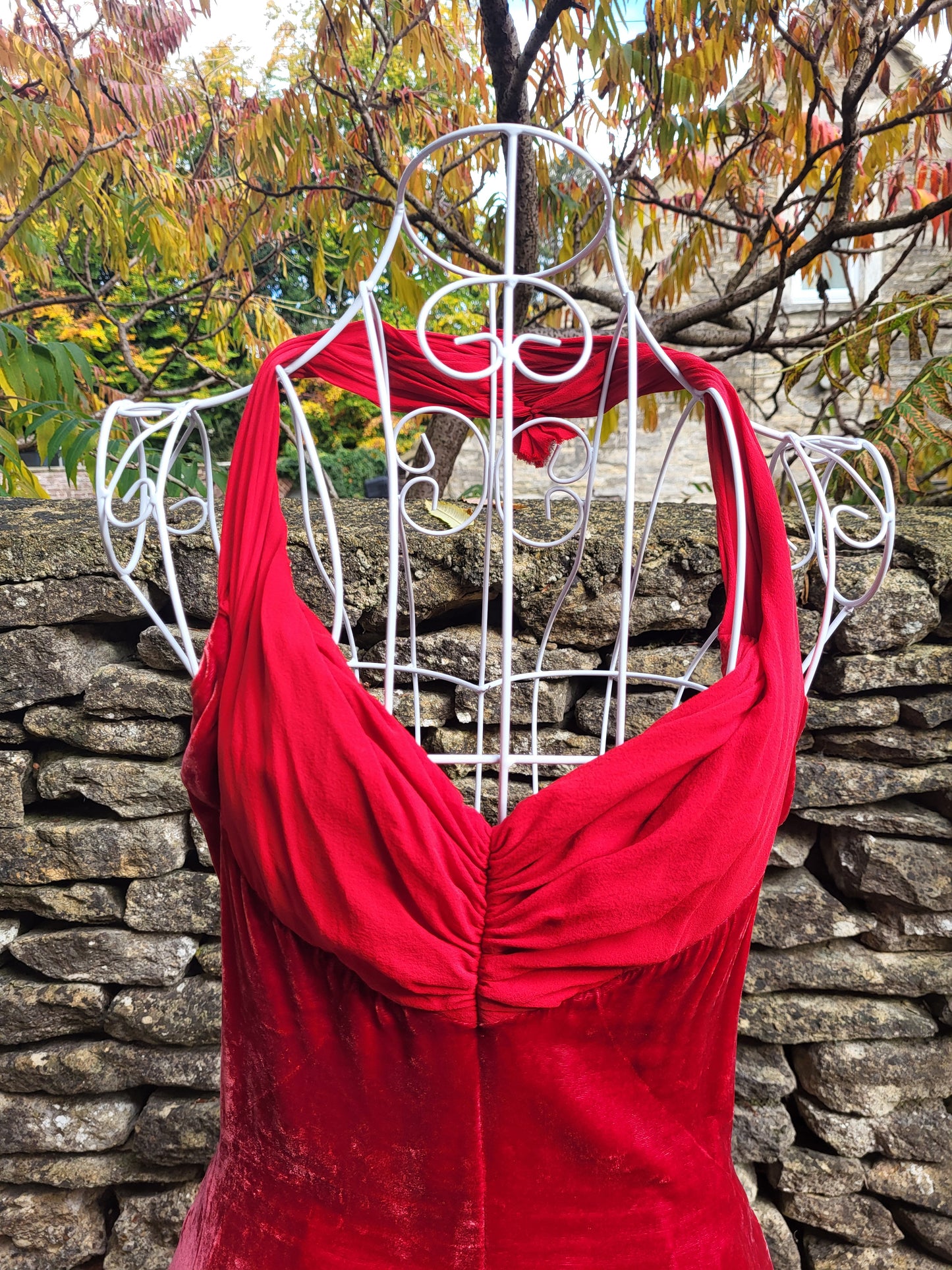 Amanda Wakeley Crimson Silk-Blend Halterneck Dress