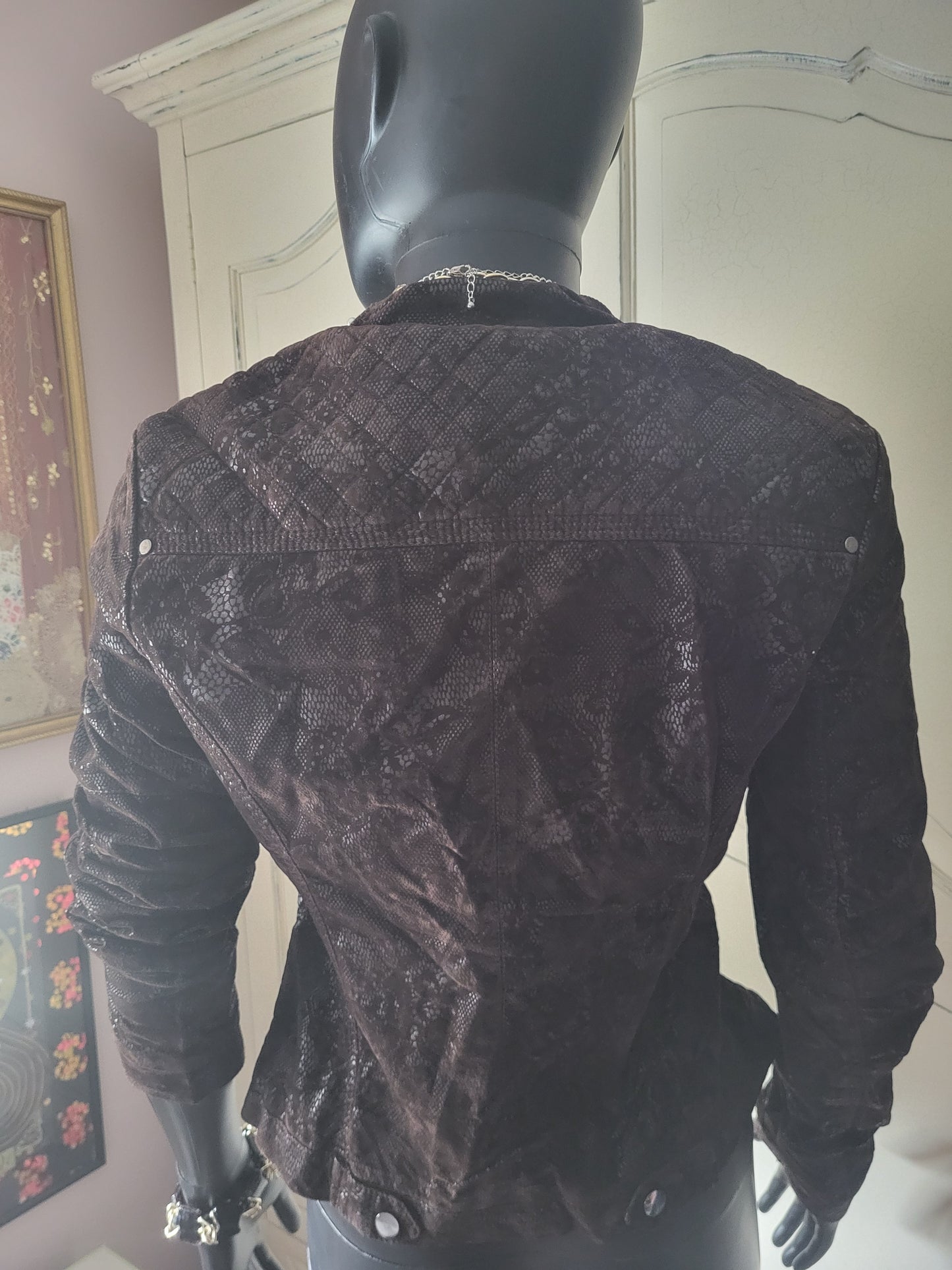 KY Creation Brand New Suede & Leather Lace Effect Jacket