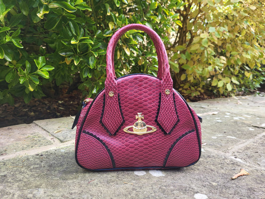 Vivienne Westwood Red Embossed Leather Tote Bag