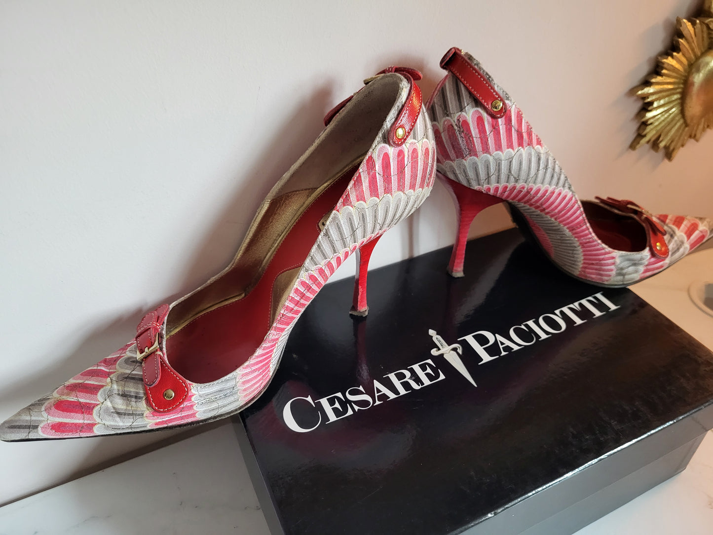Vintage Cesare Paciotti Leather Lined Pointed Toe Court Heels