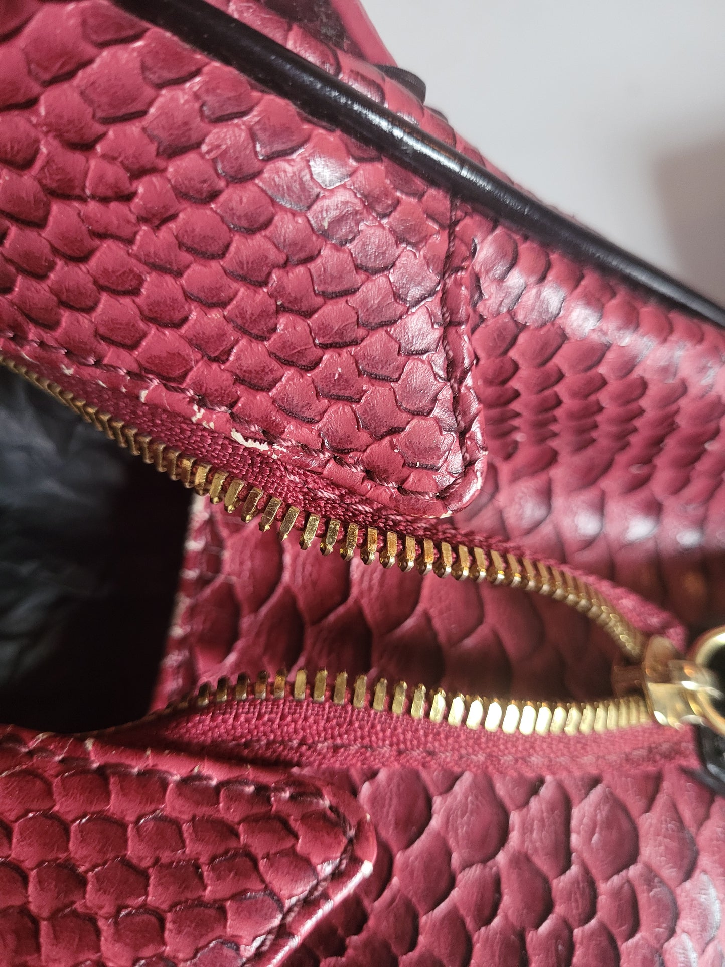 Vivienne Westwood Red Embossed Leather Tote Bag