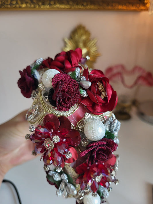 Roses & Faux Pearl Embellished Headband