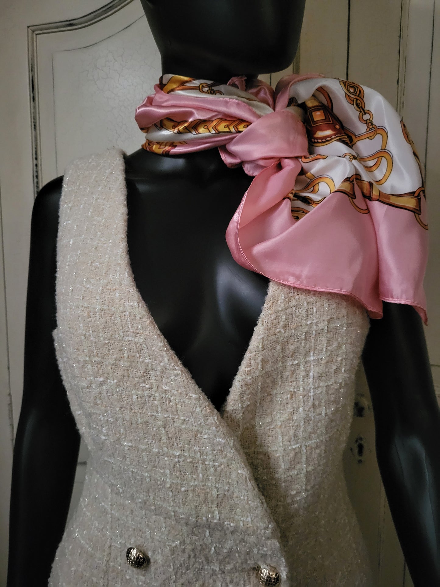 Daphnea Cream Tweed Dress
