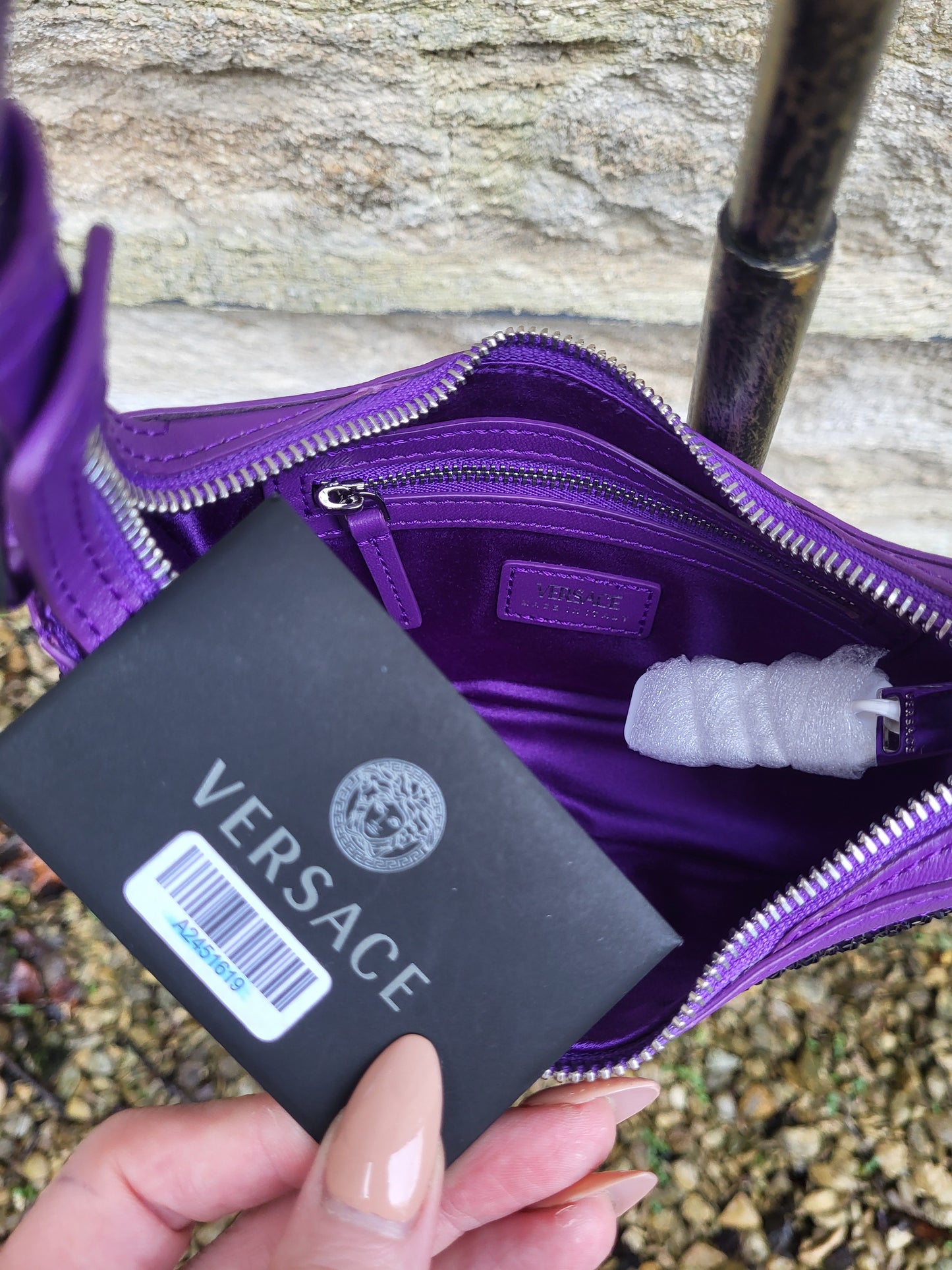 Versace Crystal Repeat Mini Hobo Bag BNWT