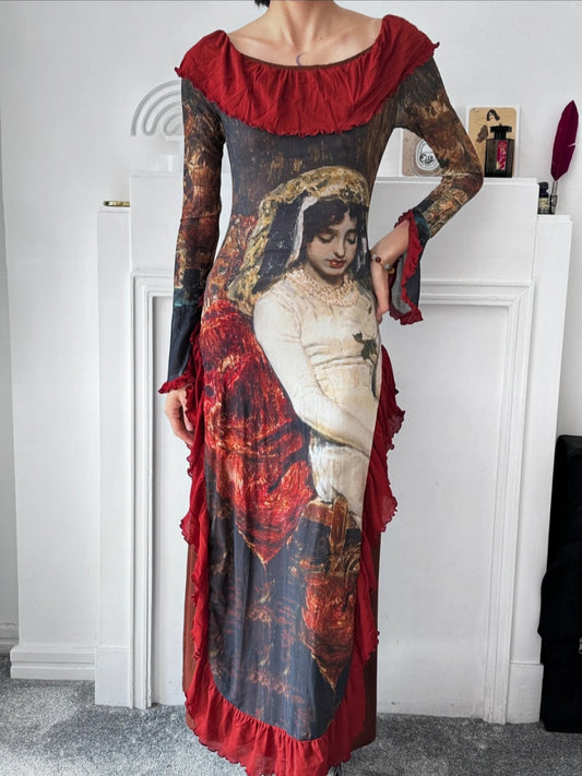 Vintage Michicat Renaissance Print Dress
