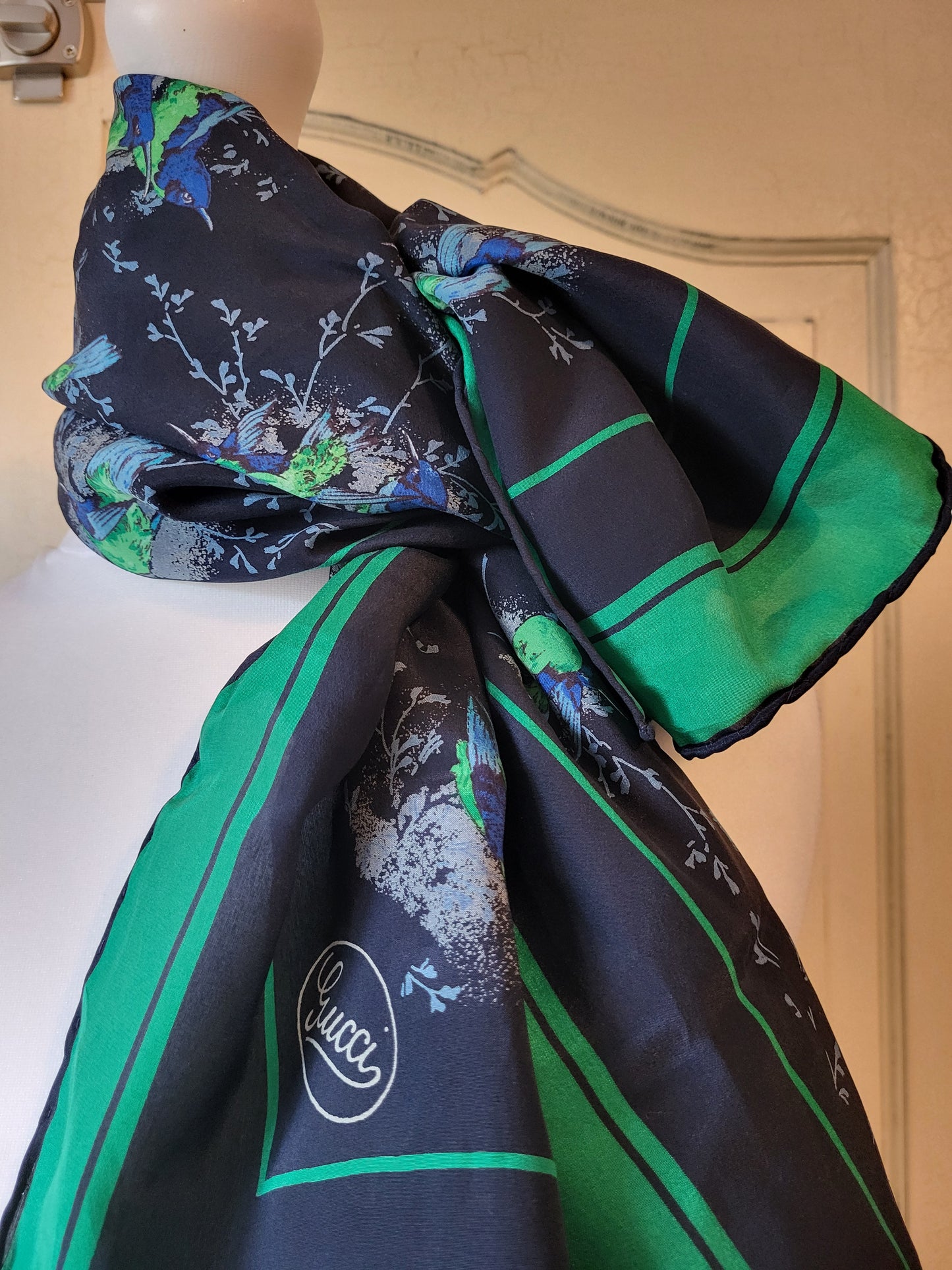 Gucci Vintage Silk Carré Scarf
