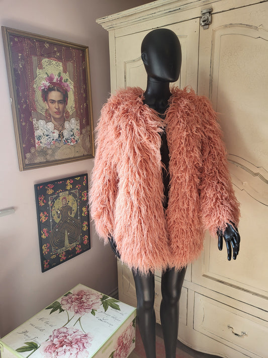 Vintage Peach Shaggy Jacket - Lost Ink