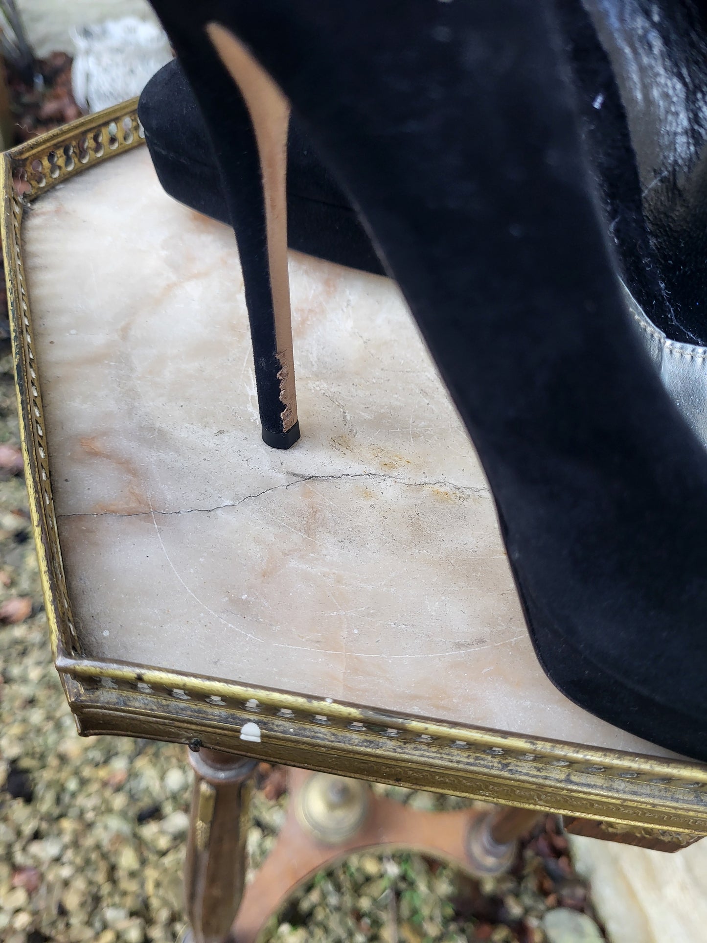 Vintage Gucci Black Suede Platform Heels