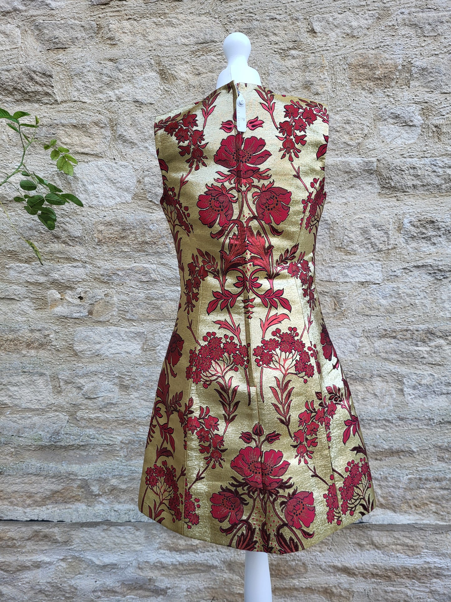 Dolce & Gabbana Gold Brocade Silk Mini Dress