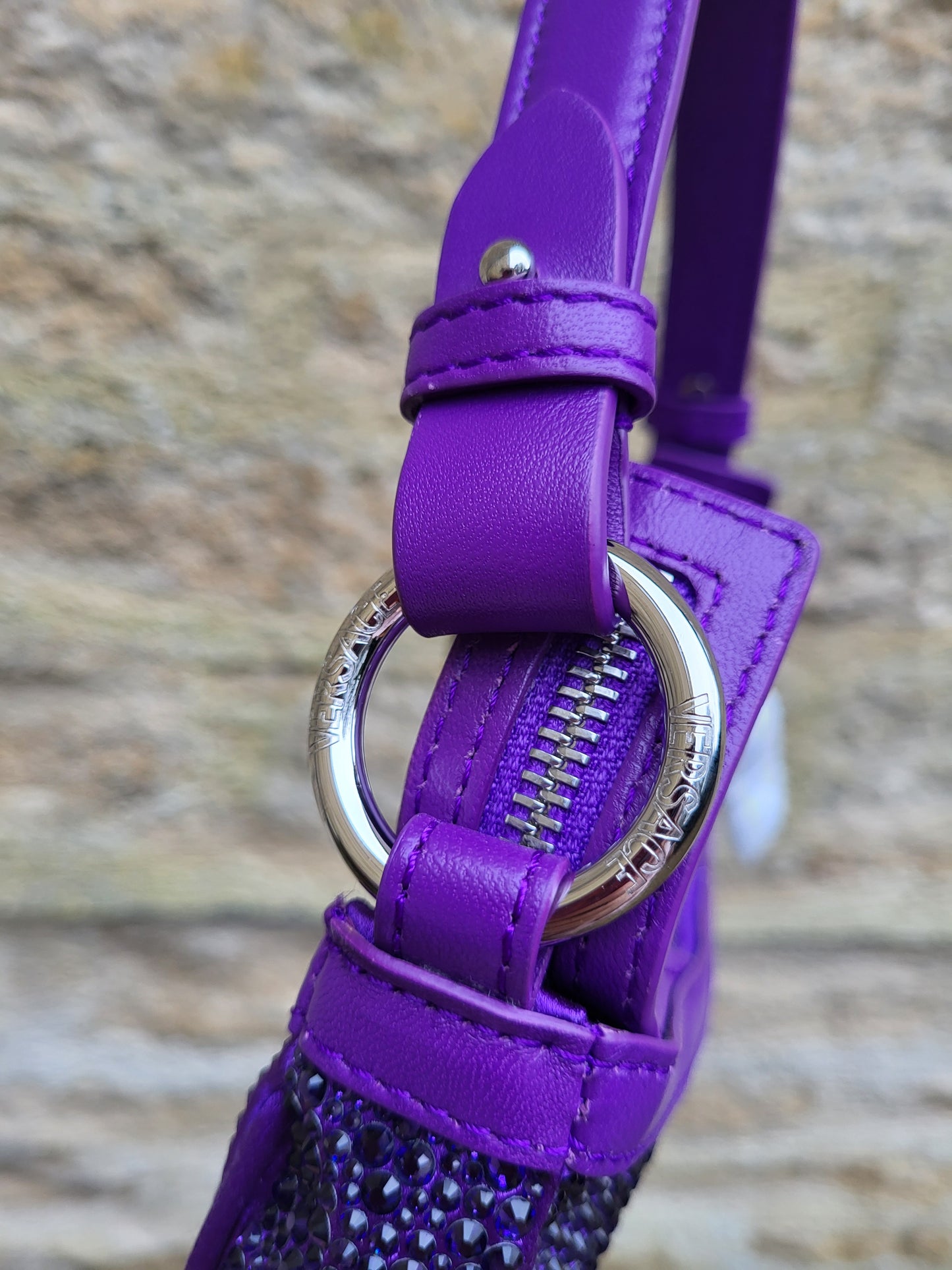 Versace Crystal Repeat Mini Hobo Bag BNWT