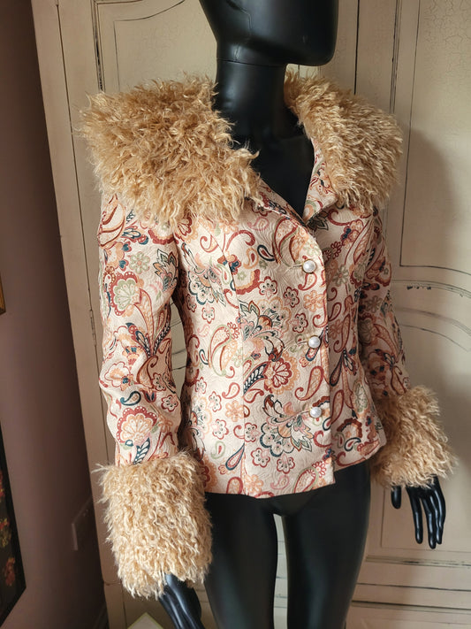 Afghan Style Faux Shearling Jacket