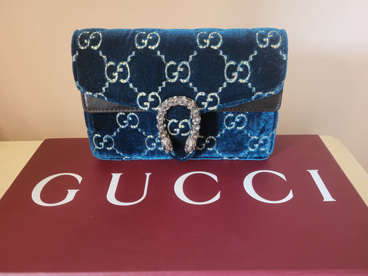 Gucci Dionysus Velvet Teal Mini Chain Bag
