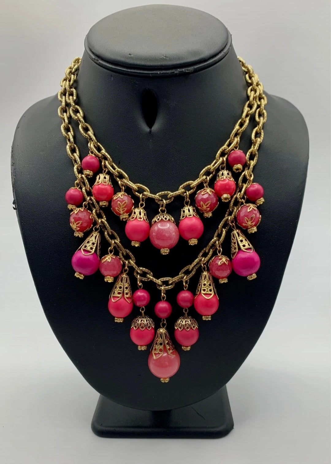 Crimson Cascade Statement Necklace