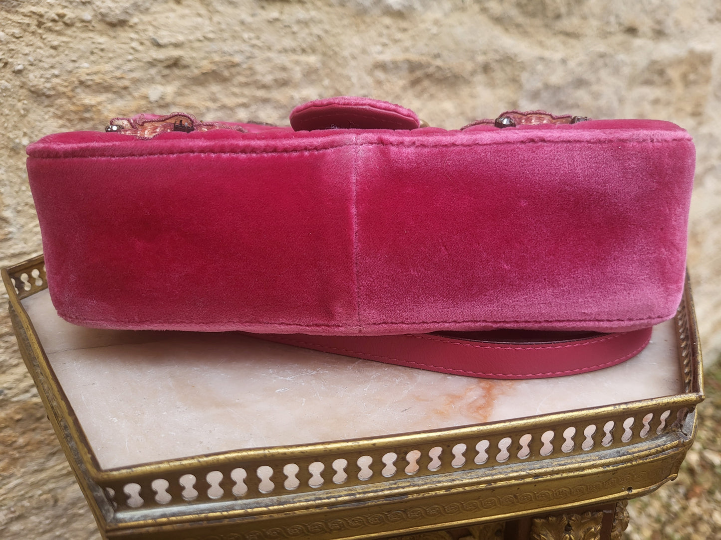 Gucci Crystal Embellished Velvet Marmont Bag