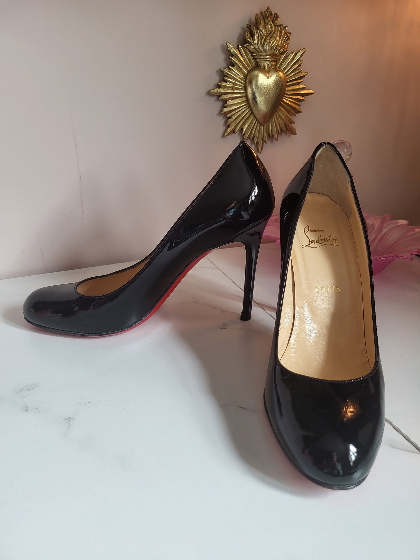 Christian Louboutin Patent Black Court Heels