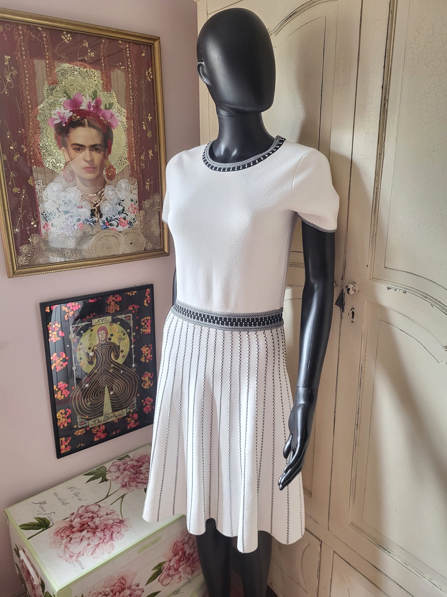 Hobbs Cream Knitted Dress