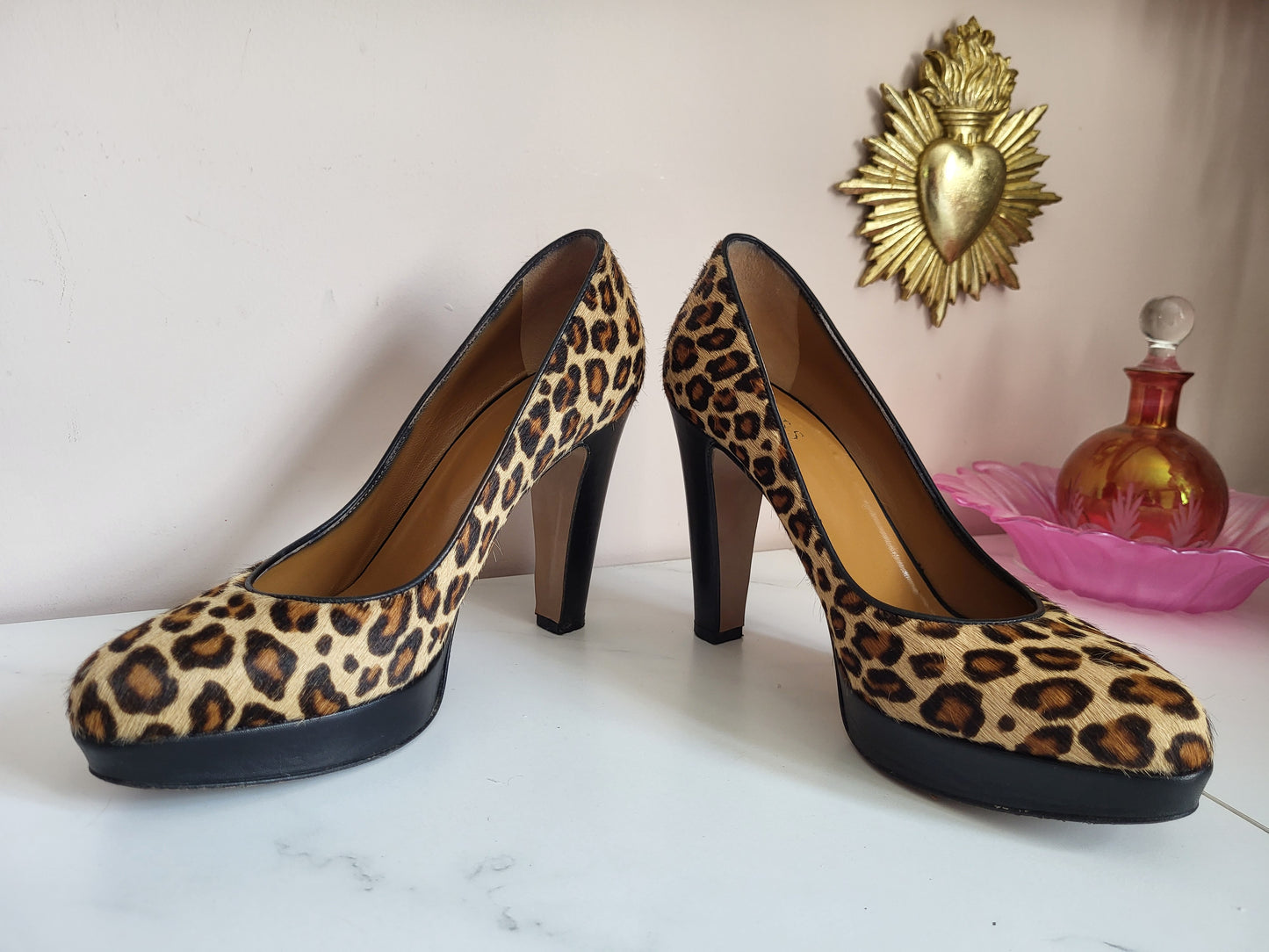 Vintage Hobbs Fully Leather Lined Ponyskin Platform Heels