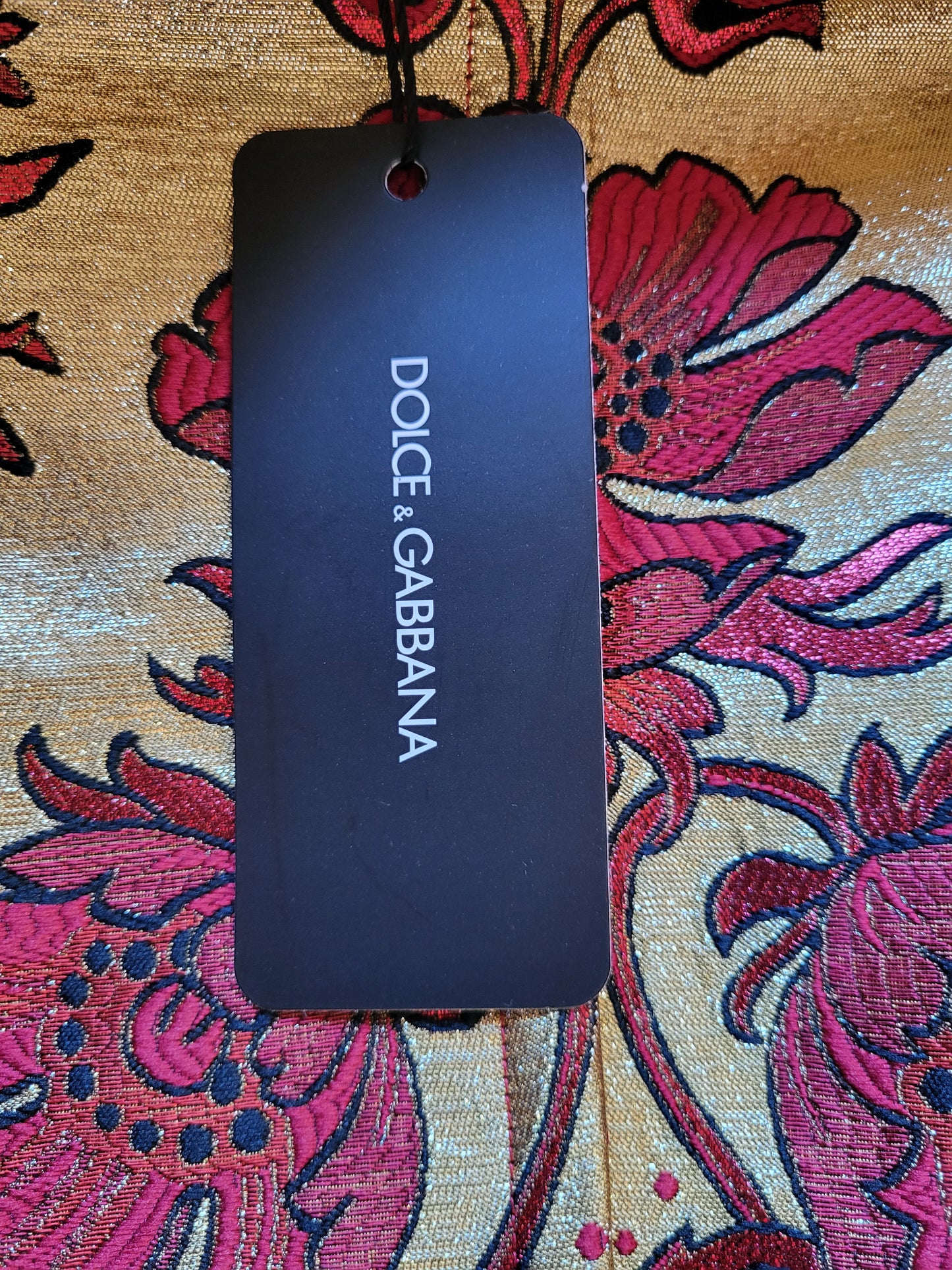 Dolce & Gabbana Gold Brocade Silk Mini Dress