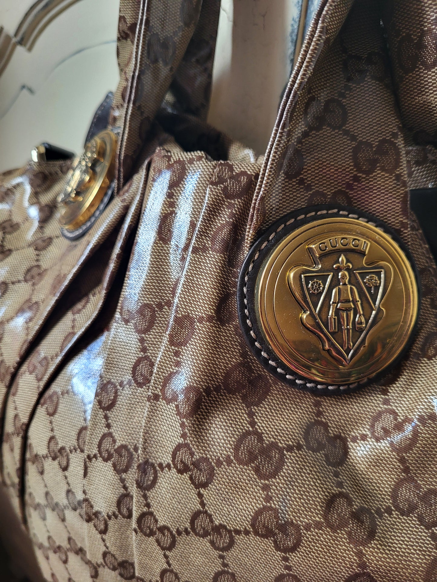 Gucci Hysteria Crystal Canvas and Leather Hobo Bag