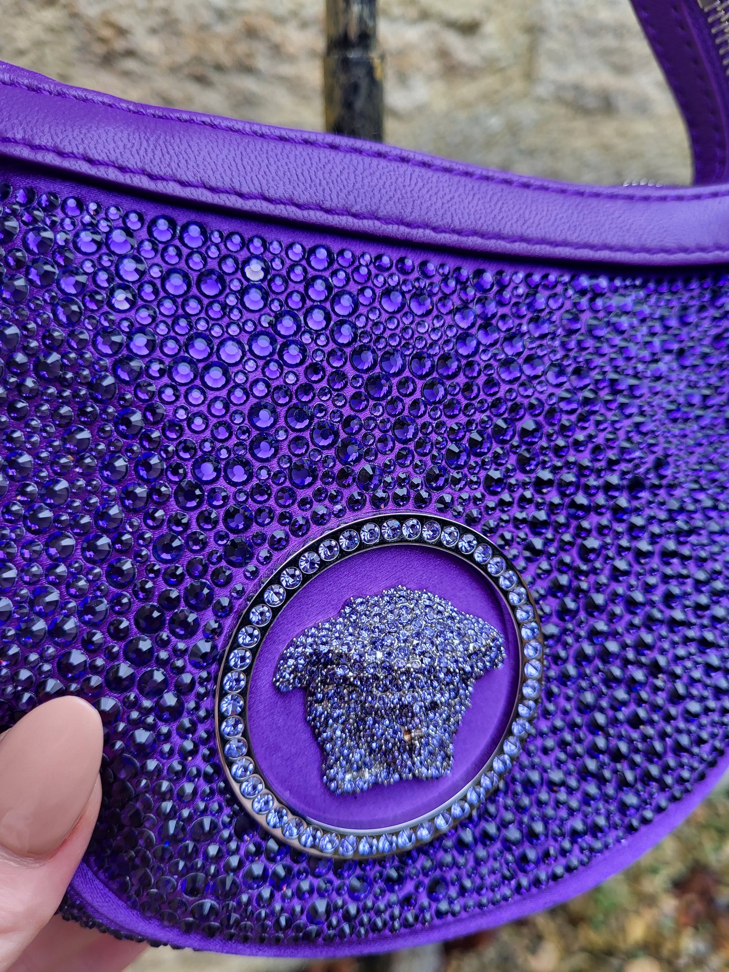 Versace Crystal Repeat Mini Hobo Bag BNWT