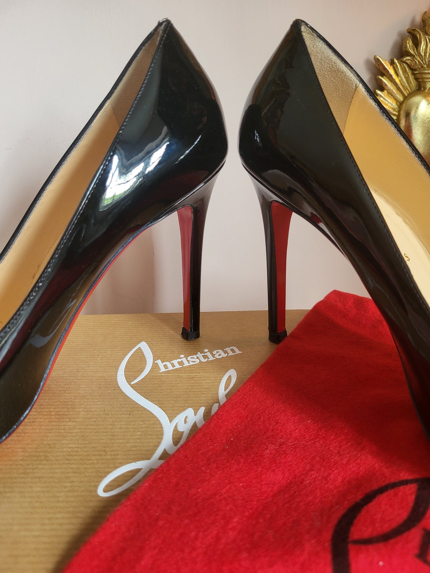 Christian Louboutin Patent Black Court Heels
