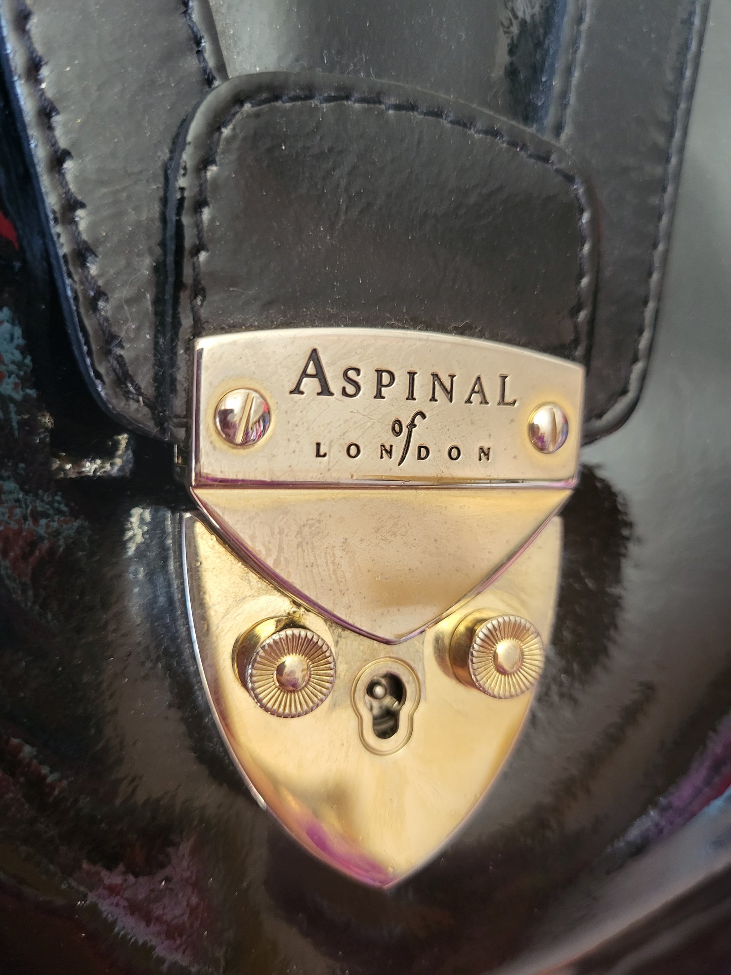 Aspinal of London Patent Black Slouch Hobo Bag